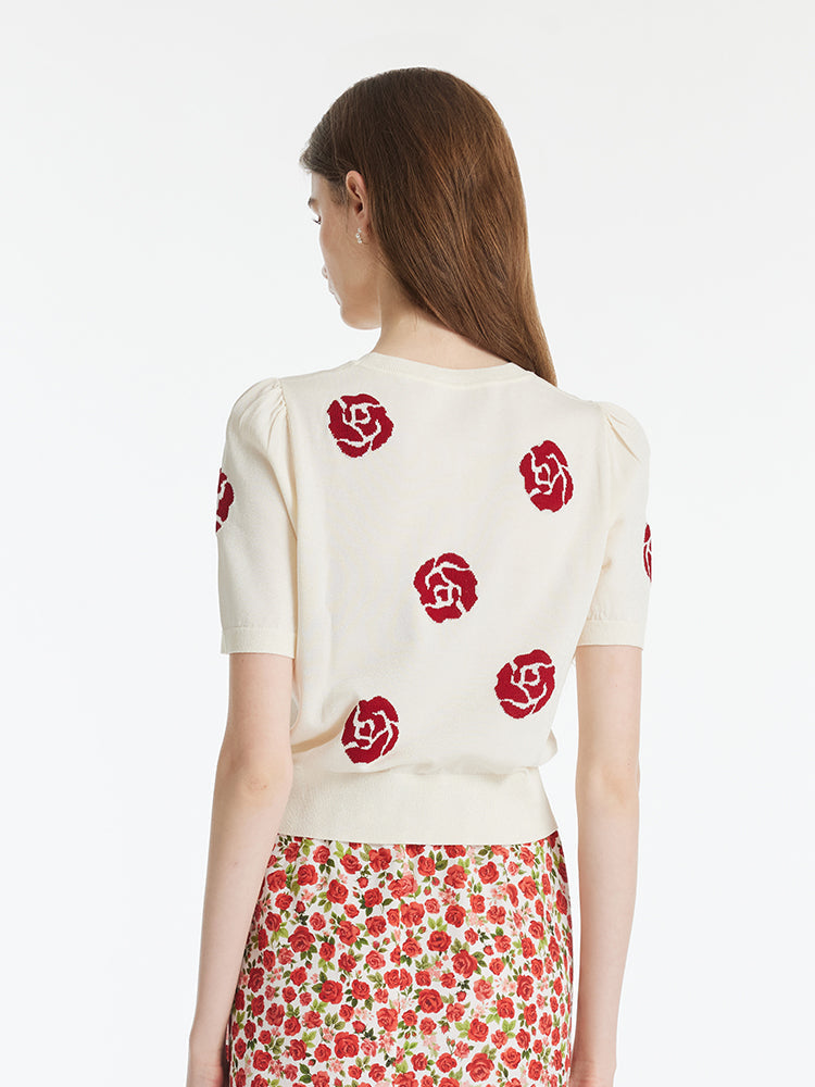 Loose Elegant Rose Top