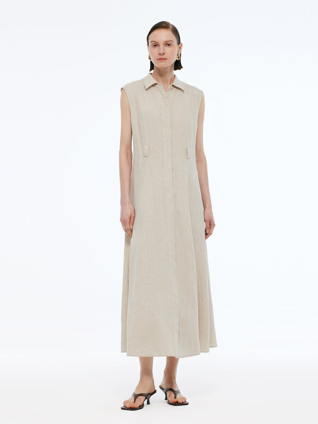 Linen Vest Maxi Dress