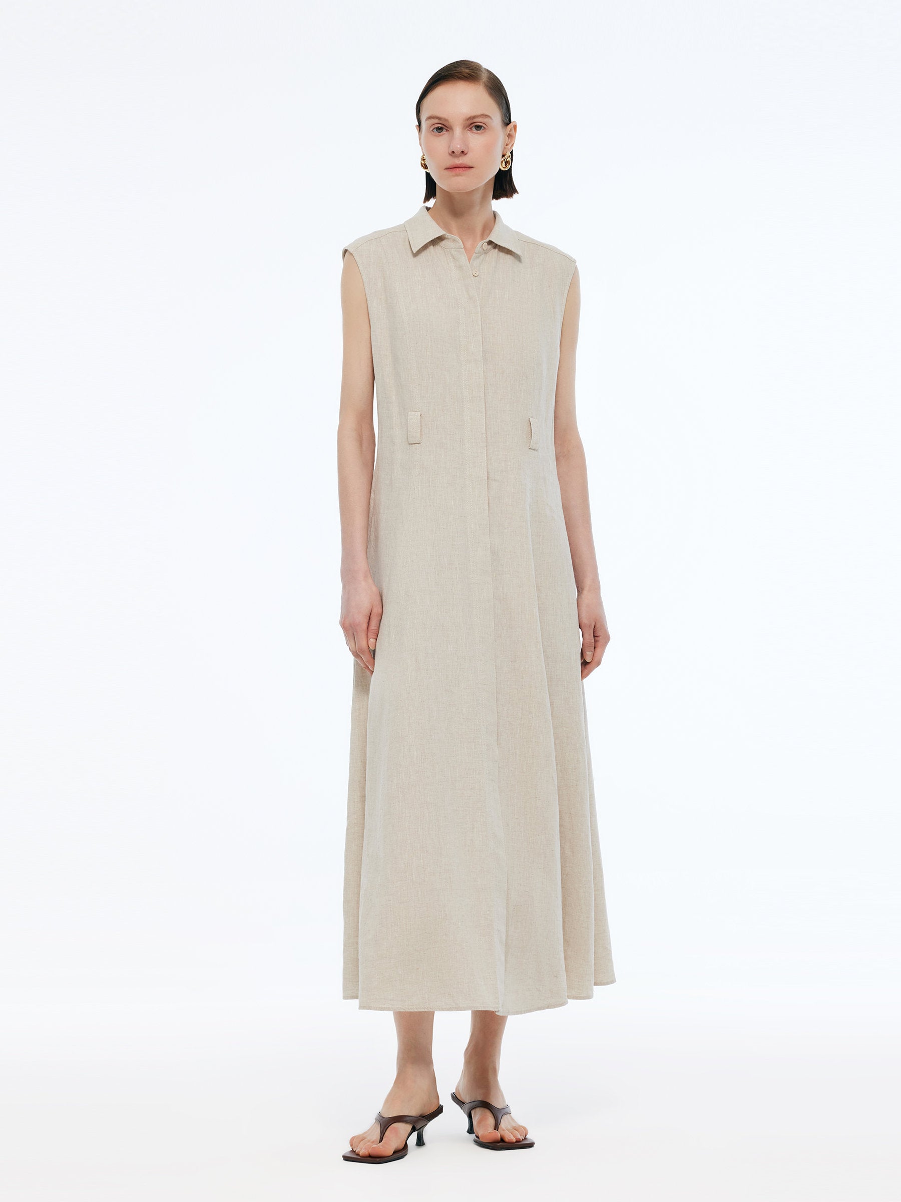 Linen Vest Maxi Dress