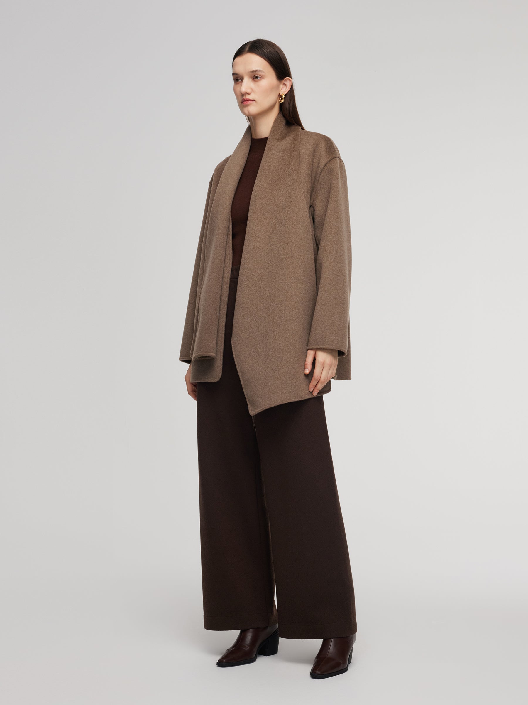Scarf Collar H-Line Coat