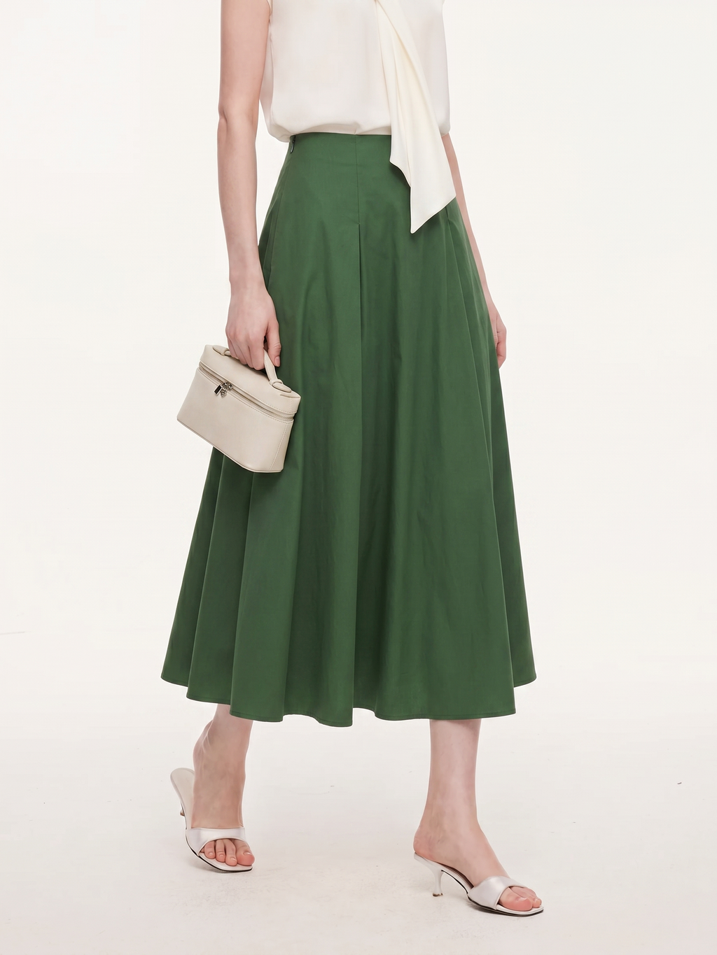 Elastic-Back Side-Pocket Skirt