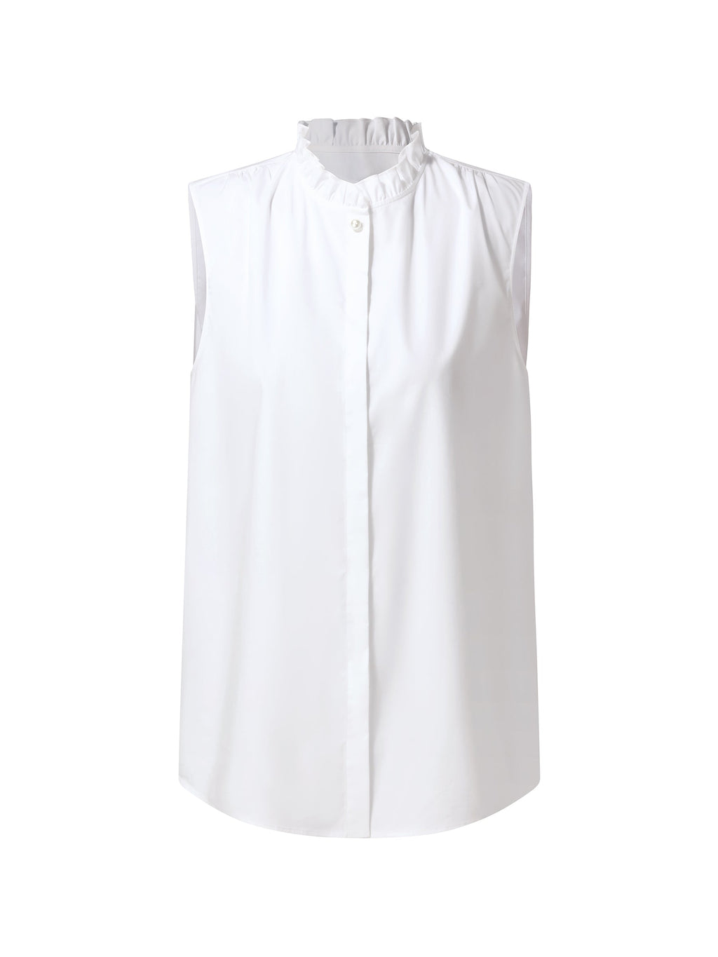Ruffle Collar Pearl Button Shirt