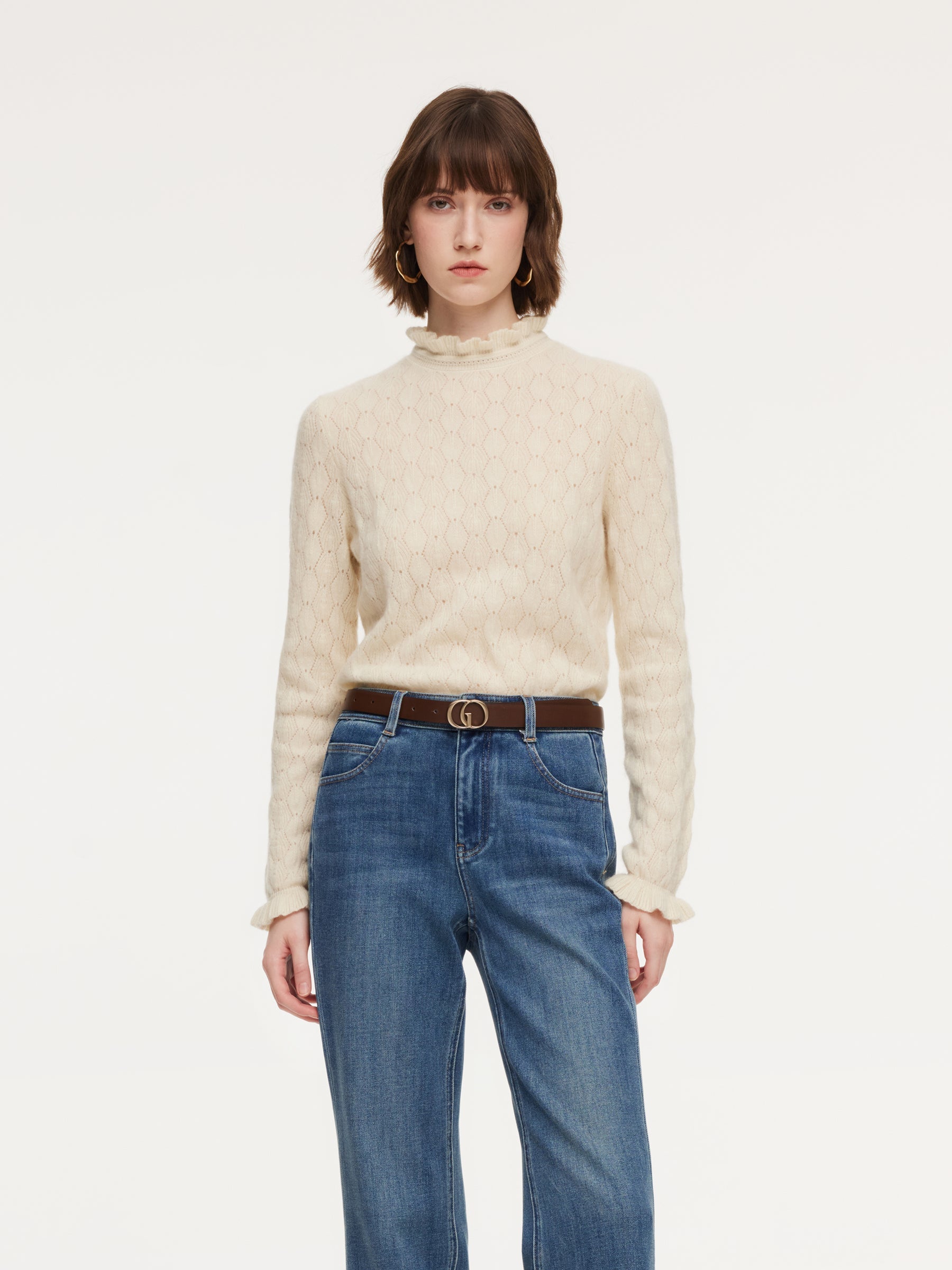 H-Shape Draped Knit Sweater