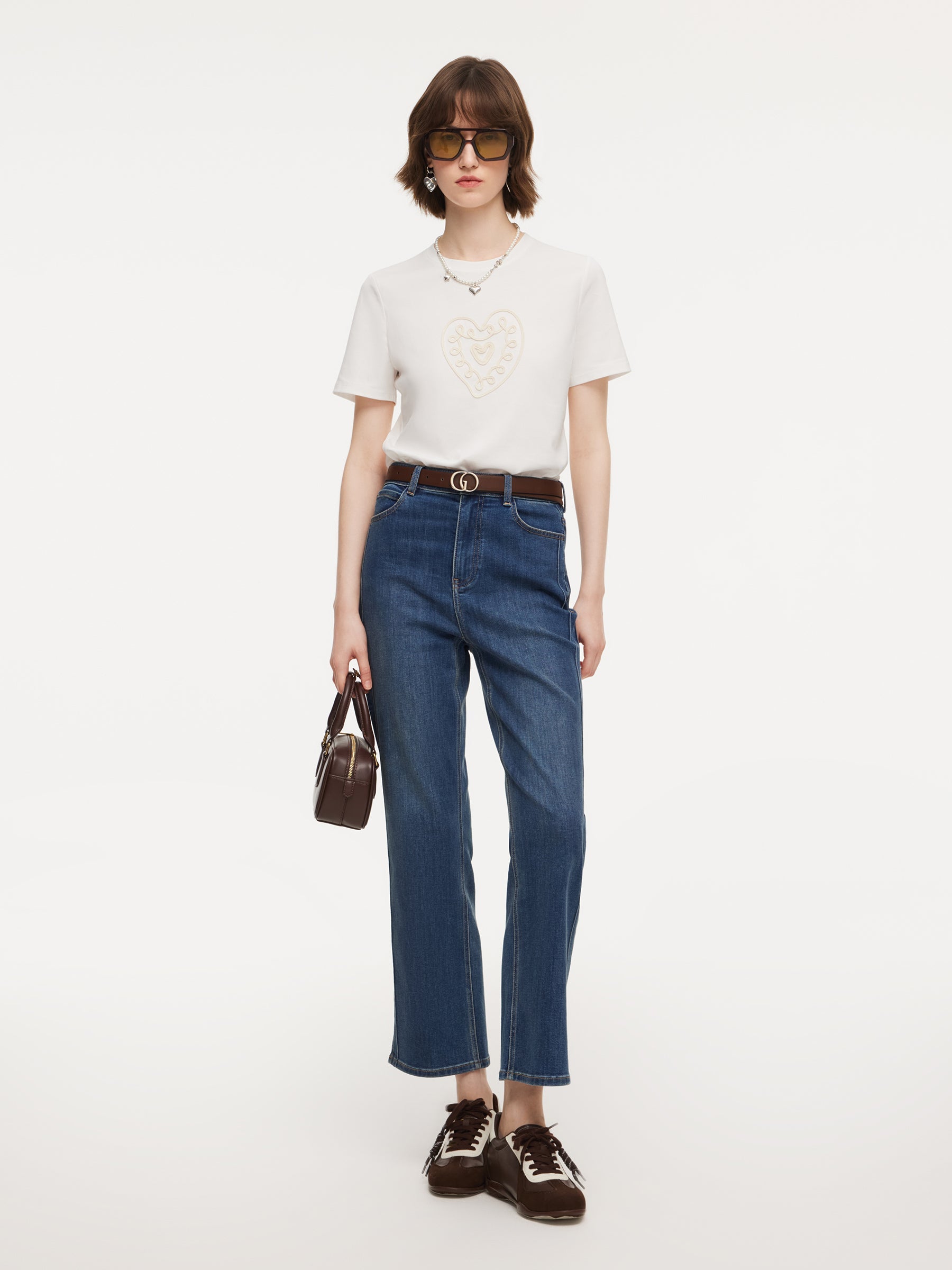 Acetate-Blend Micro-Flare Jeans