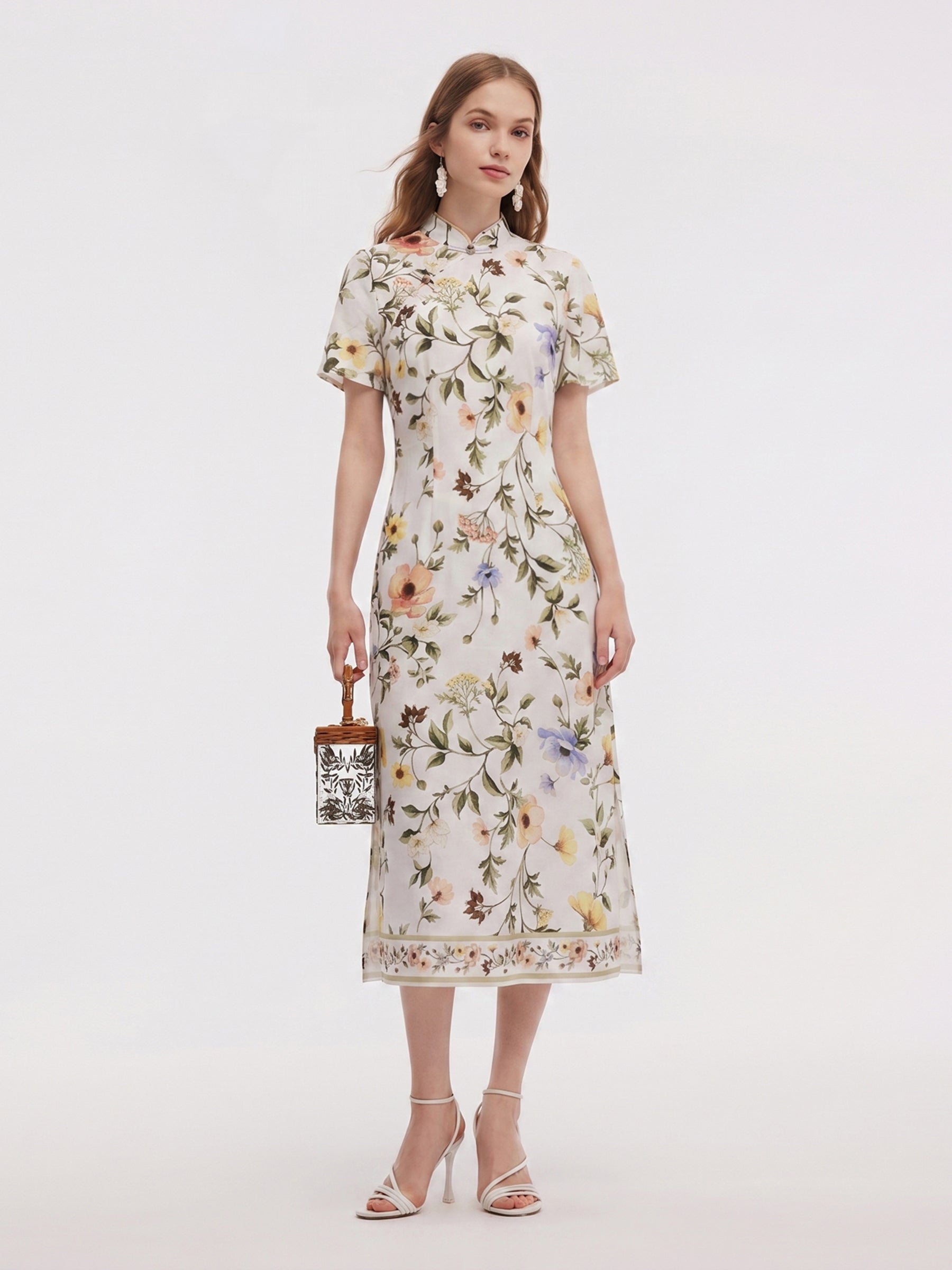Floral Mandarin Maxi Dress