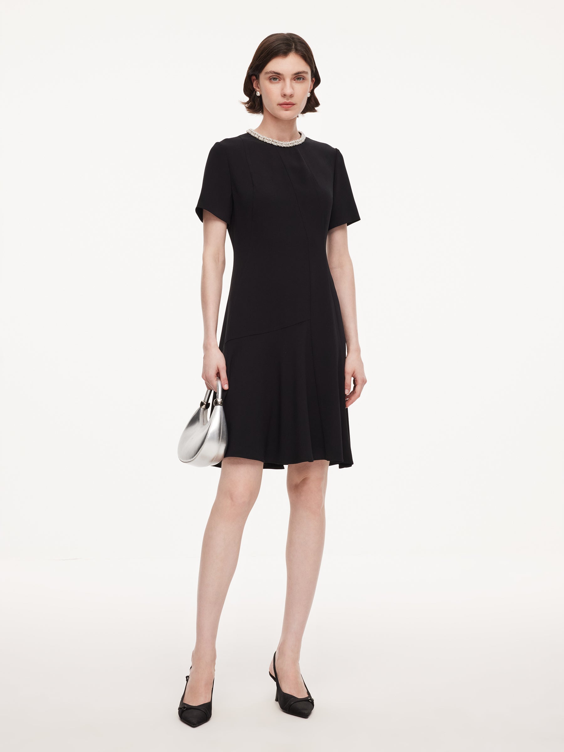 Dimensional Panelling Fishtail Dress