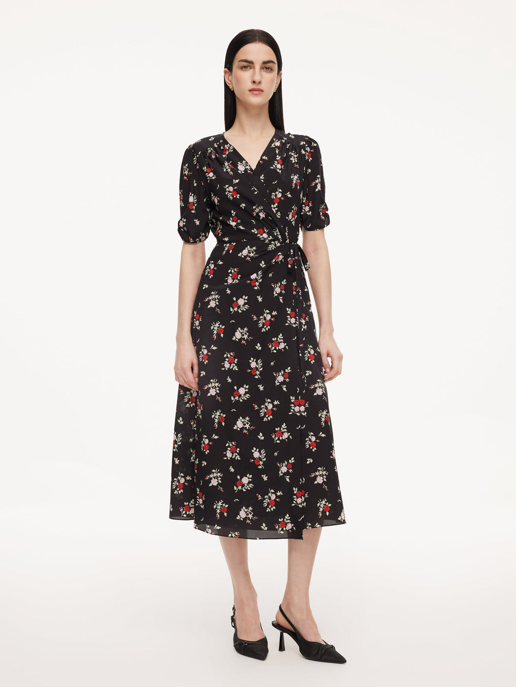 Mulberry Silk Floral Wrap Dress