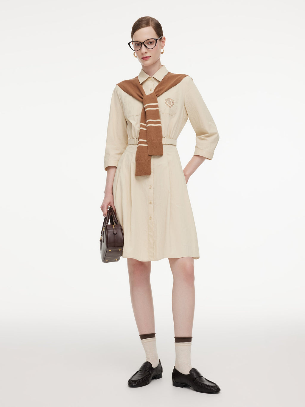 Cotton Embroidered Shirt Dress