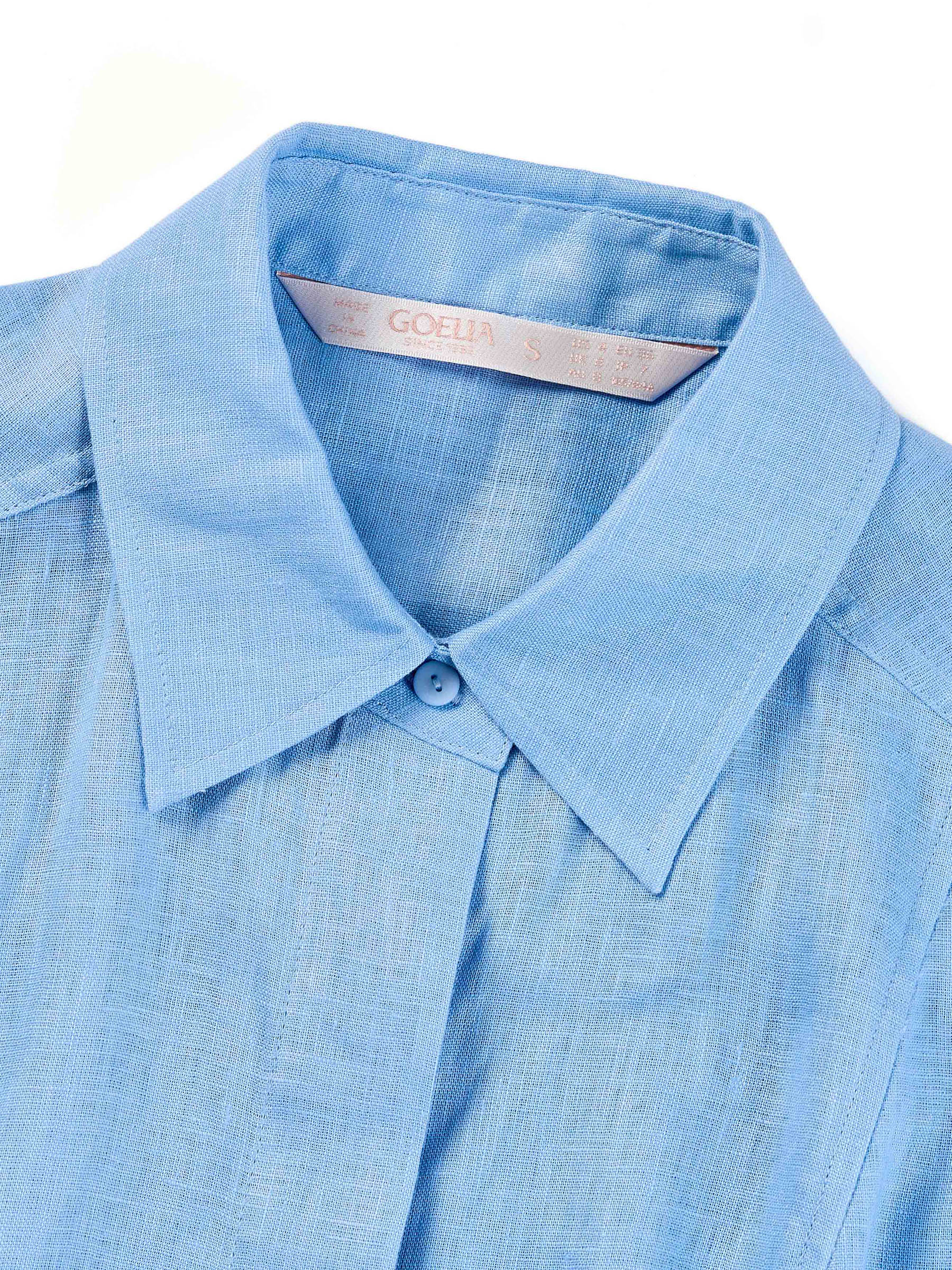 Linen Sleeveless Shirt Dress