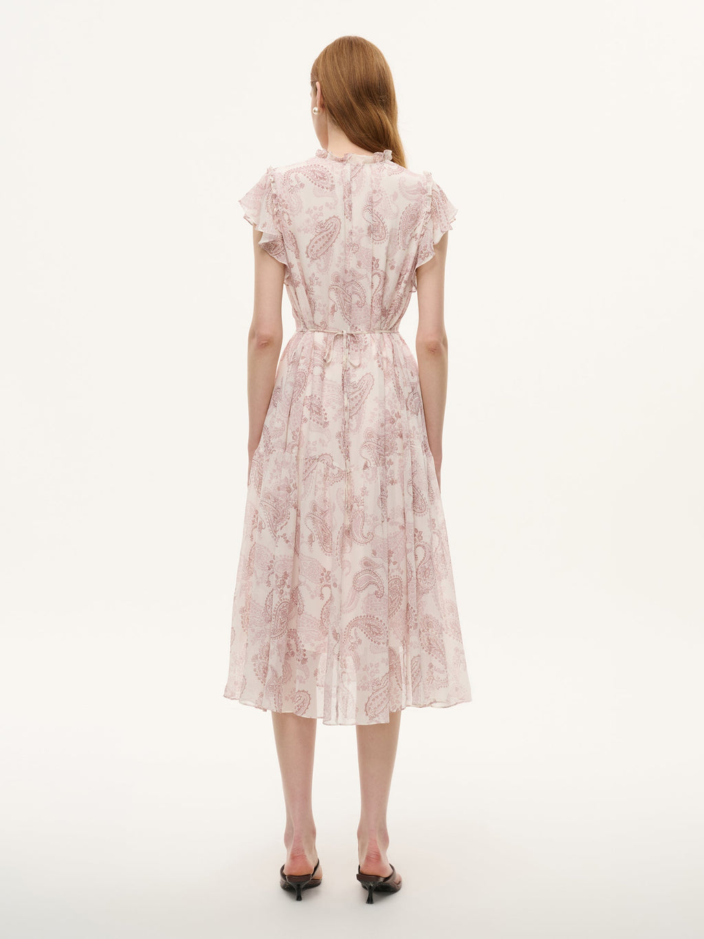 Back-Tie Ruffle Sleeve Dress