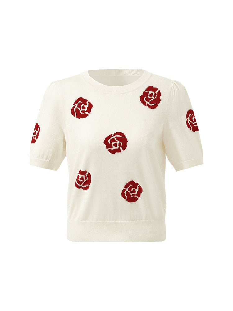 Loose Elegant Rose Top