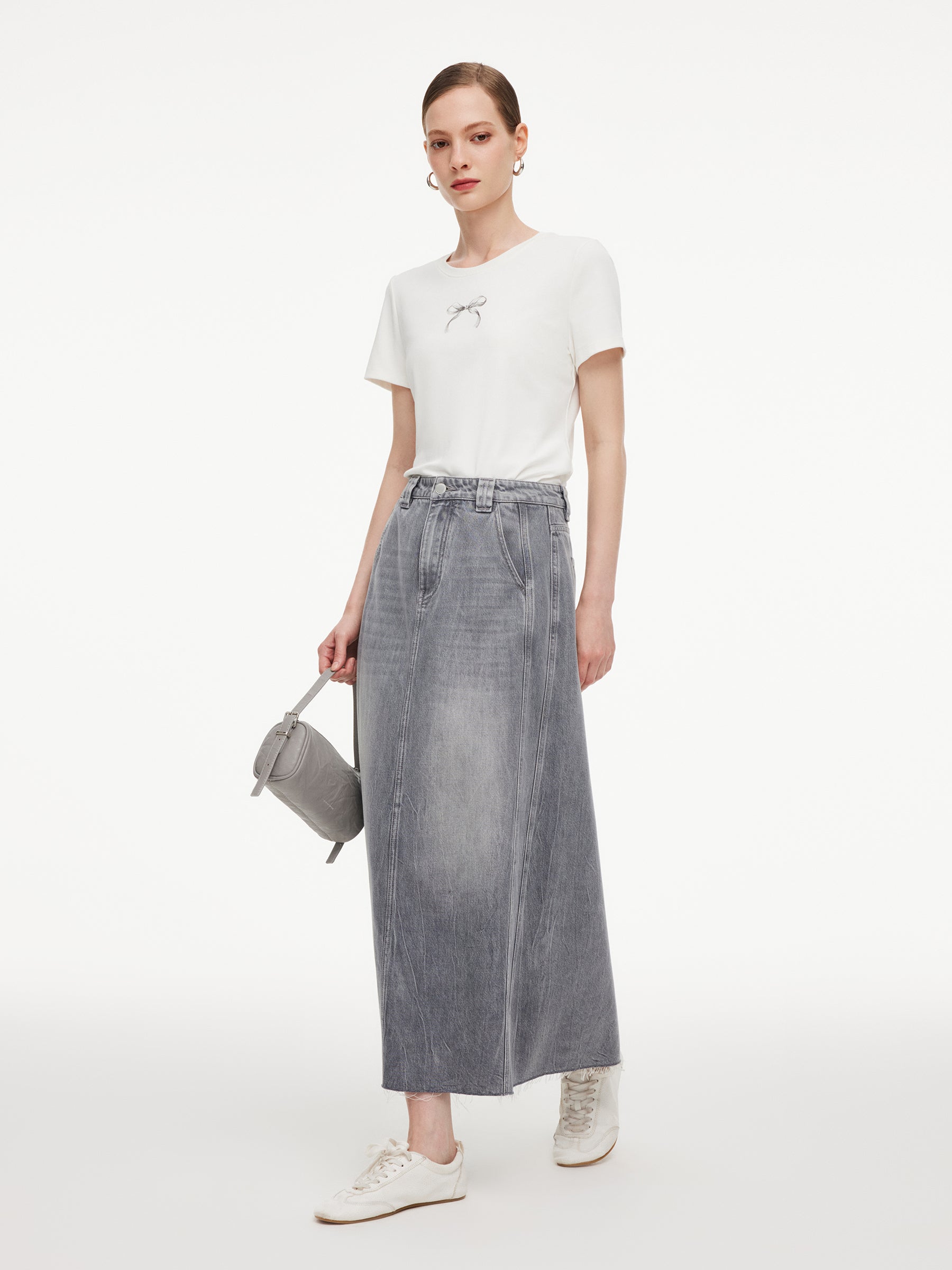 Breathable Straight Denim Skirt