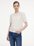 Jacquard Ruffle Knit Top
