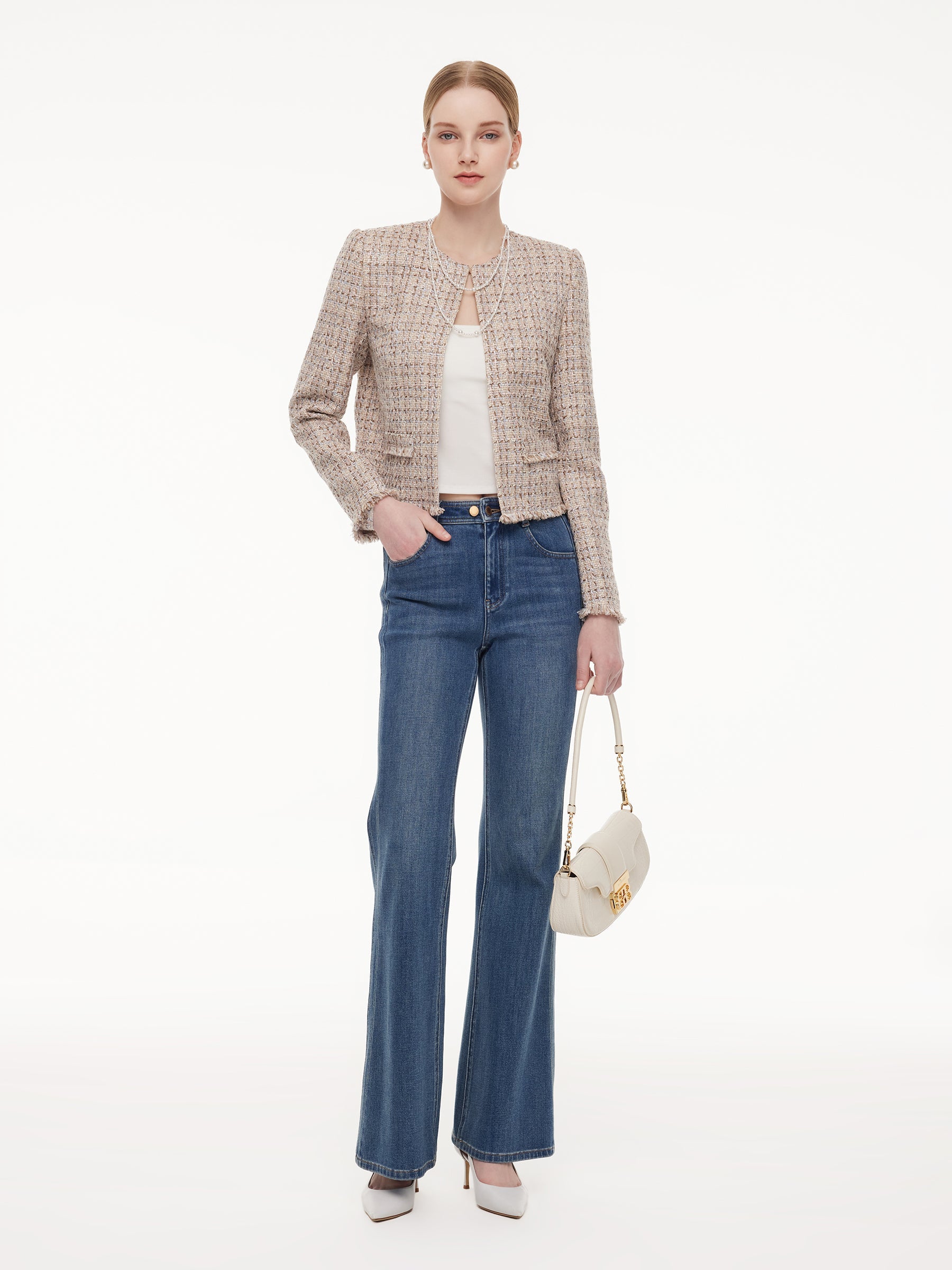 Wool Blend Boxed Jacket