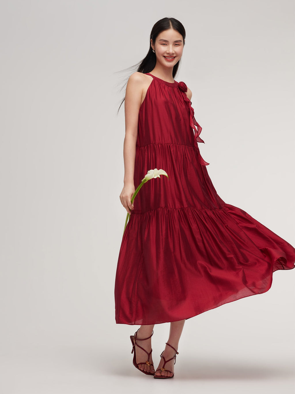 Tencel Halter Romantic Dress