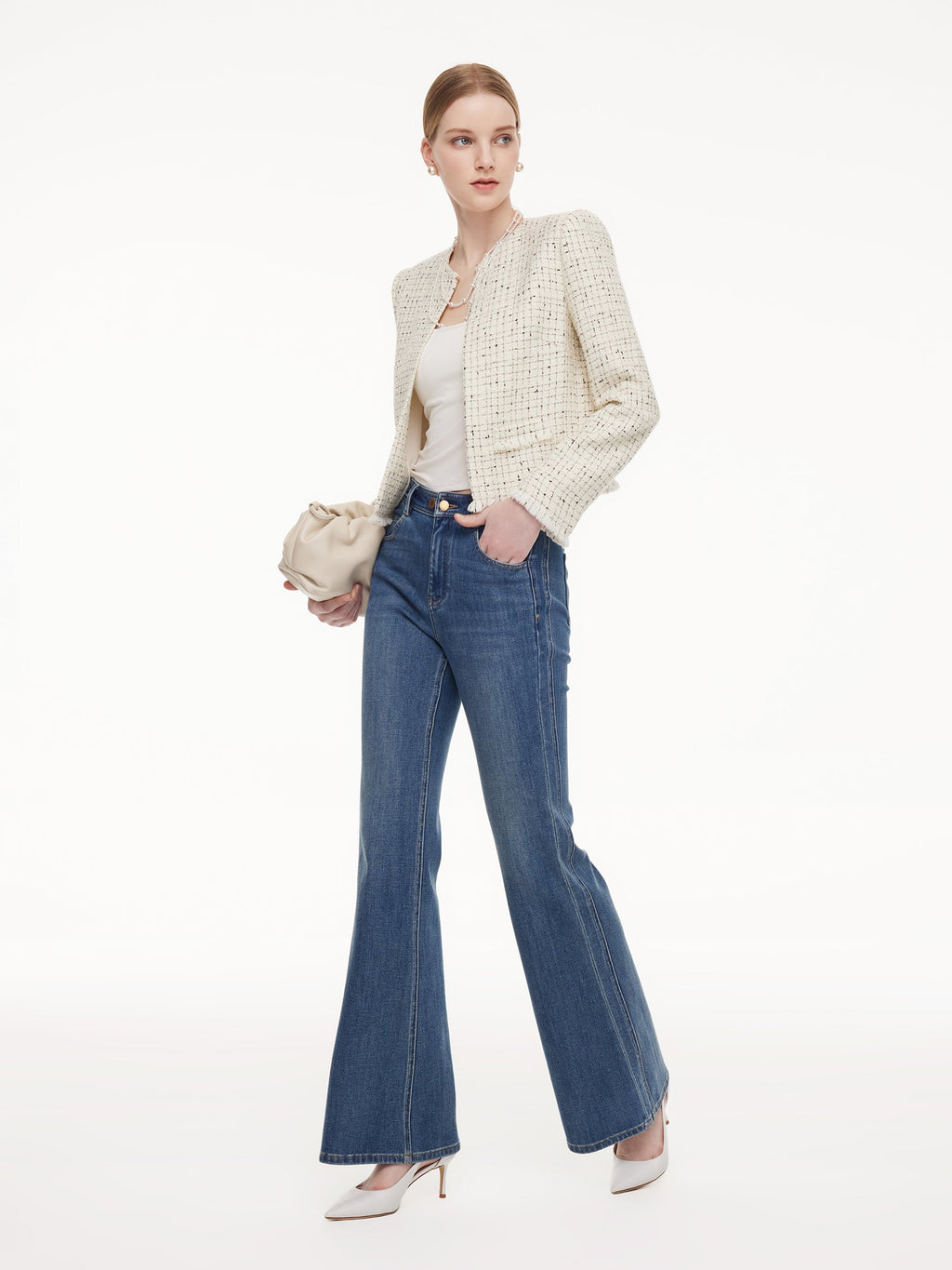 Wool Blend Frayed Hem Jacket
