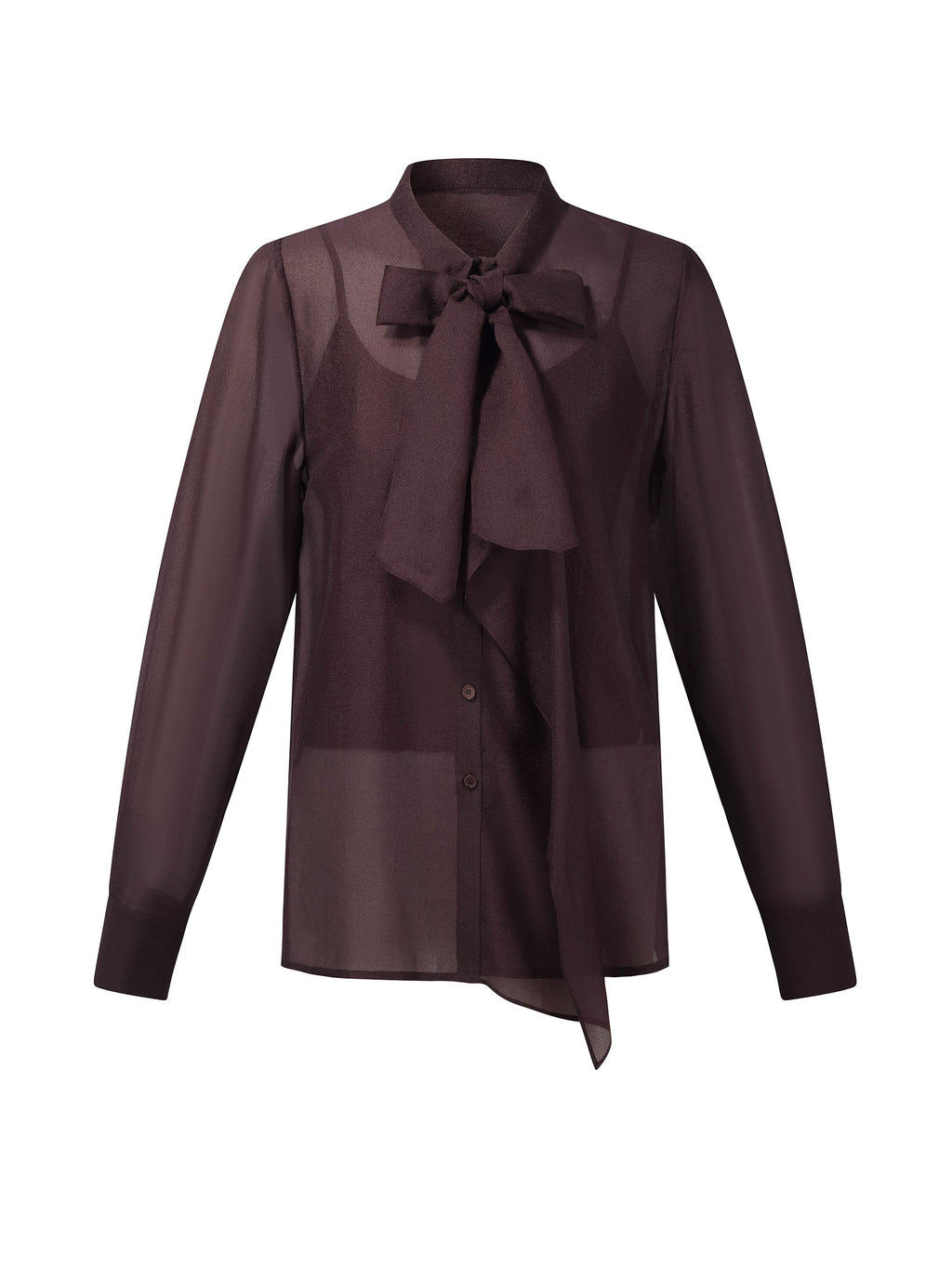 Tie-Front Bow Silk Top