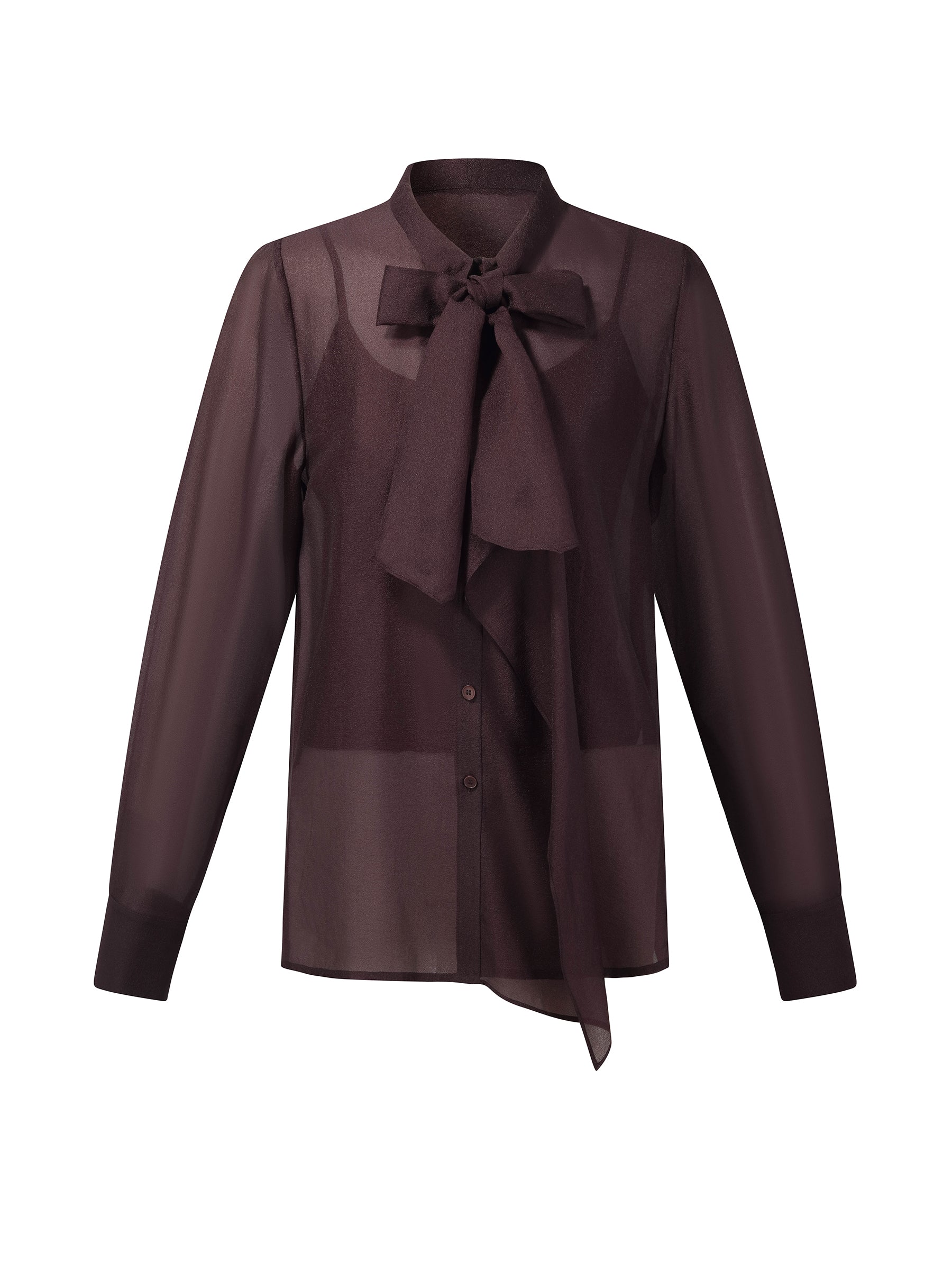 Tie-Front Bow Silk Top