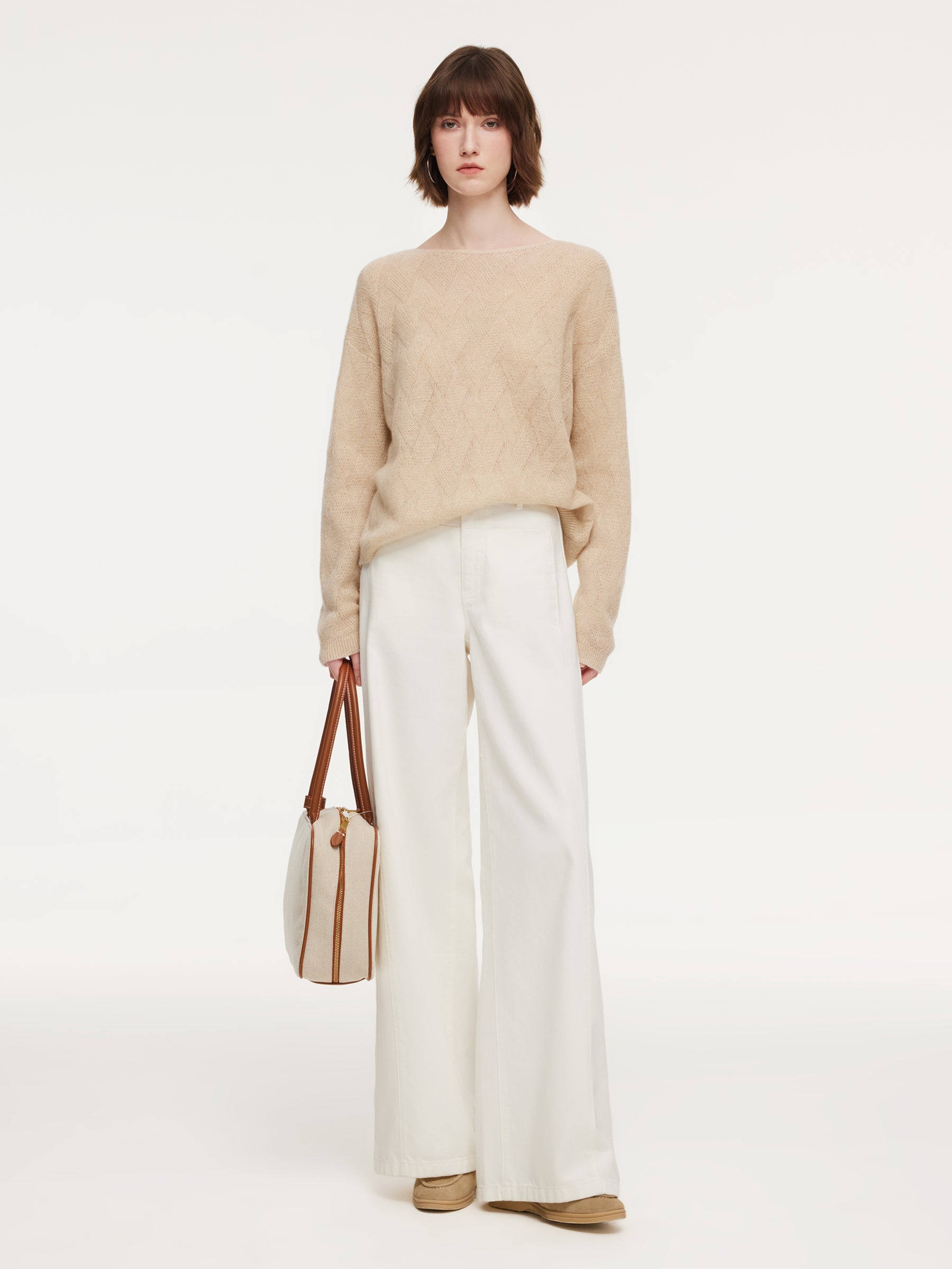 Cashmere Boat Neck Loose Sweater