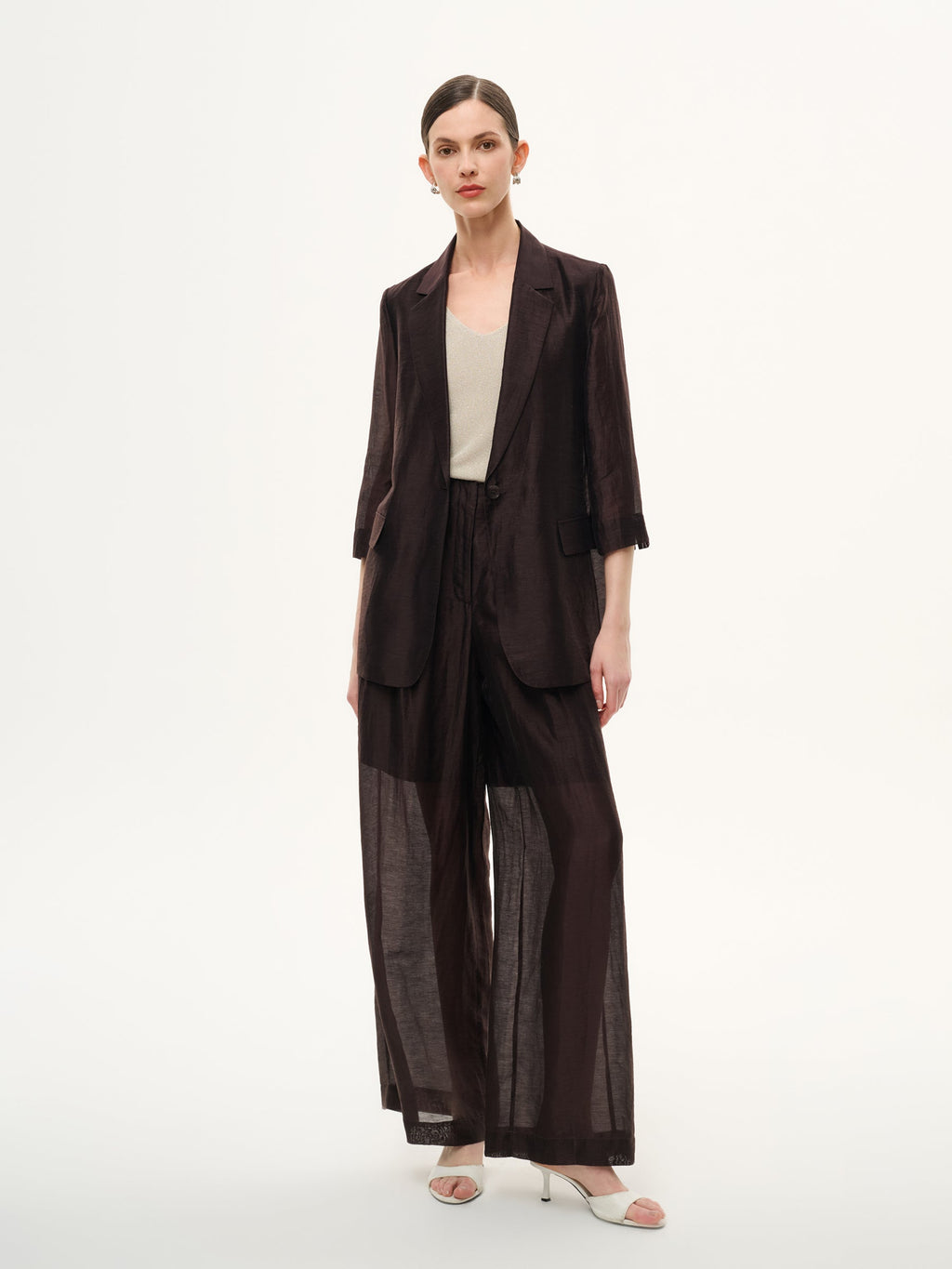Tencel Linen 3/4 Sleeve Blazer