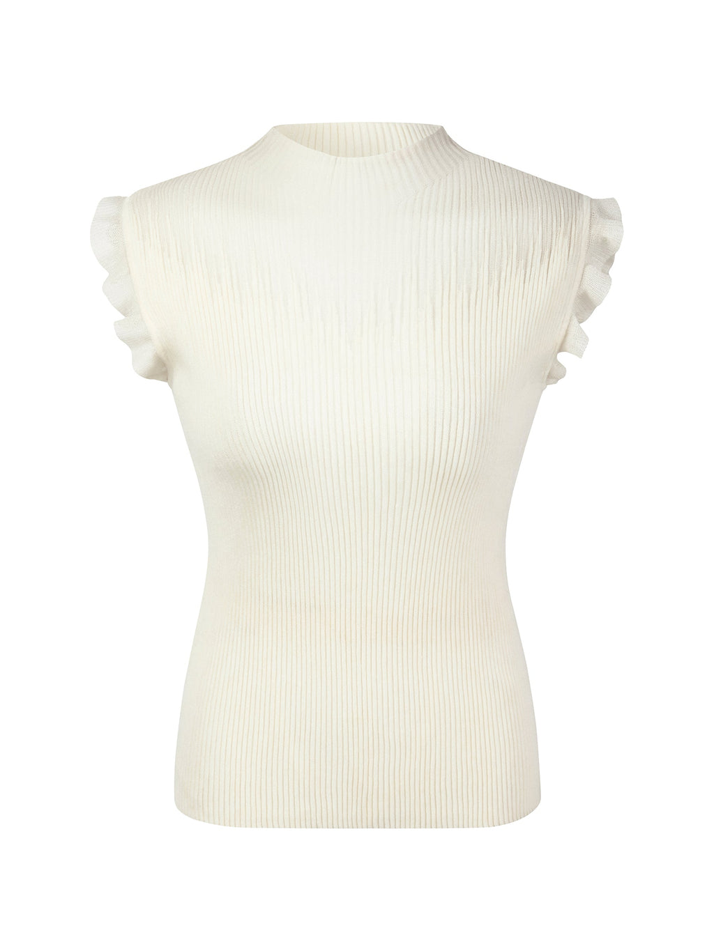 Mock-Neck Ruffle Tank