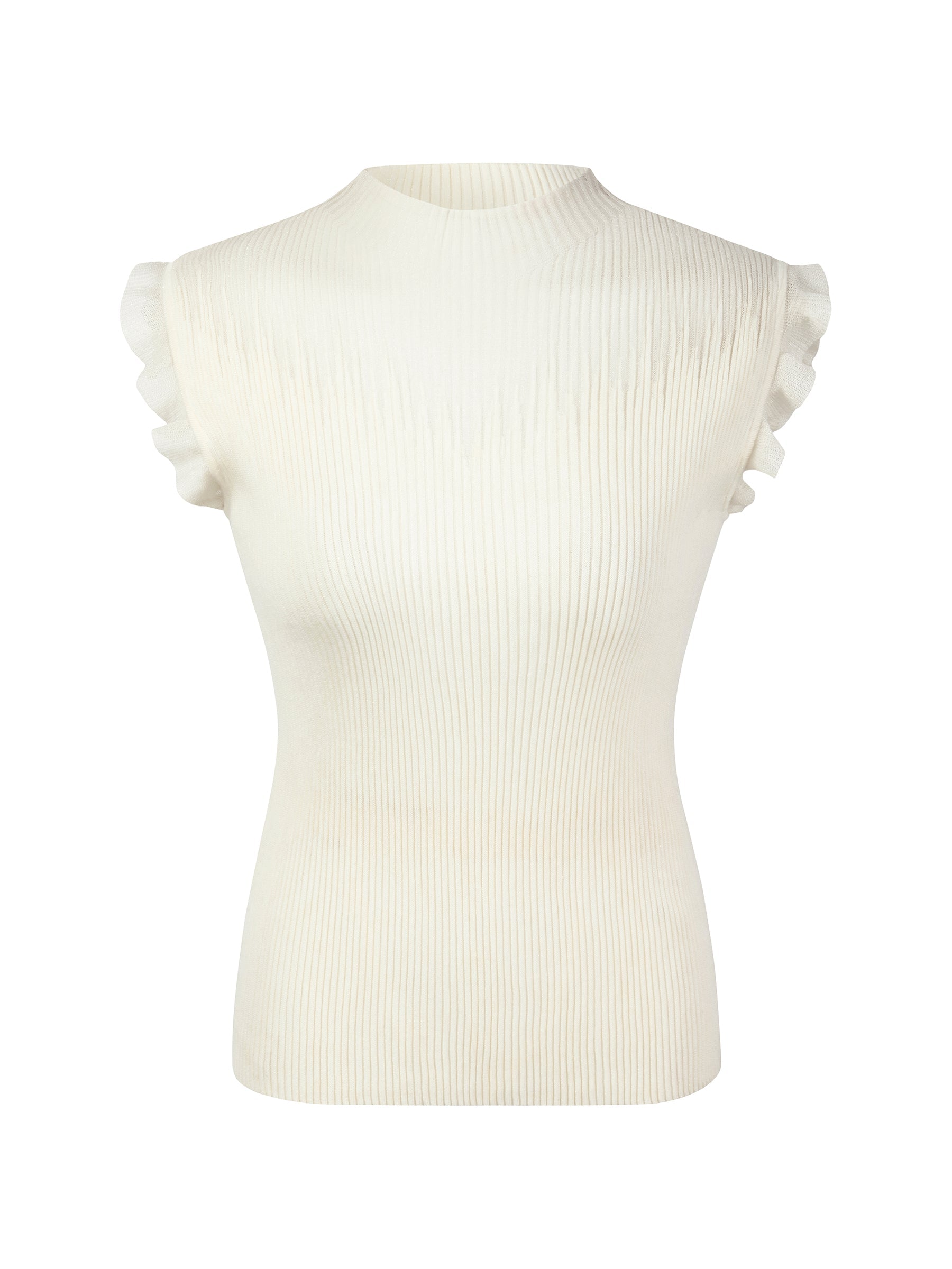Mock-Neck Ruffle Tank
