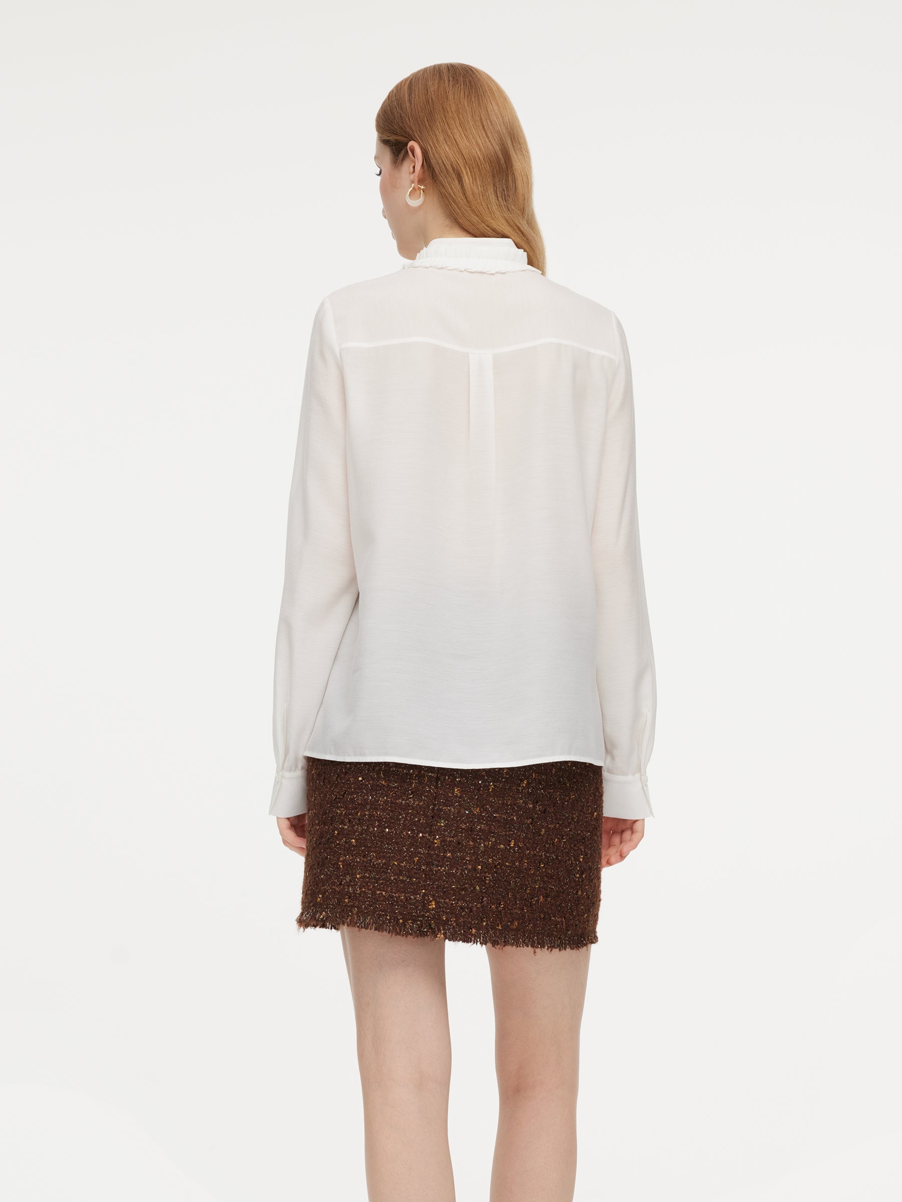 Pleated Acetate White Shirt