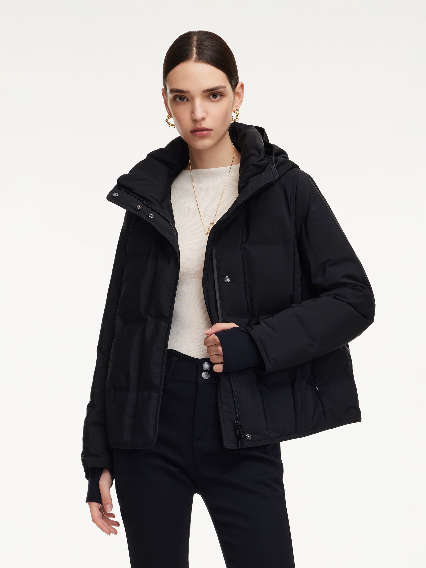 Double-Layer Hooded Collar
