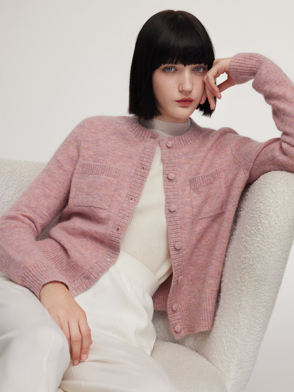 Alpaca-Wool Crochet Cardigan