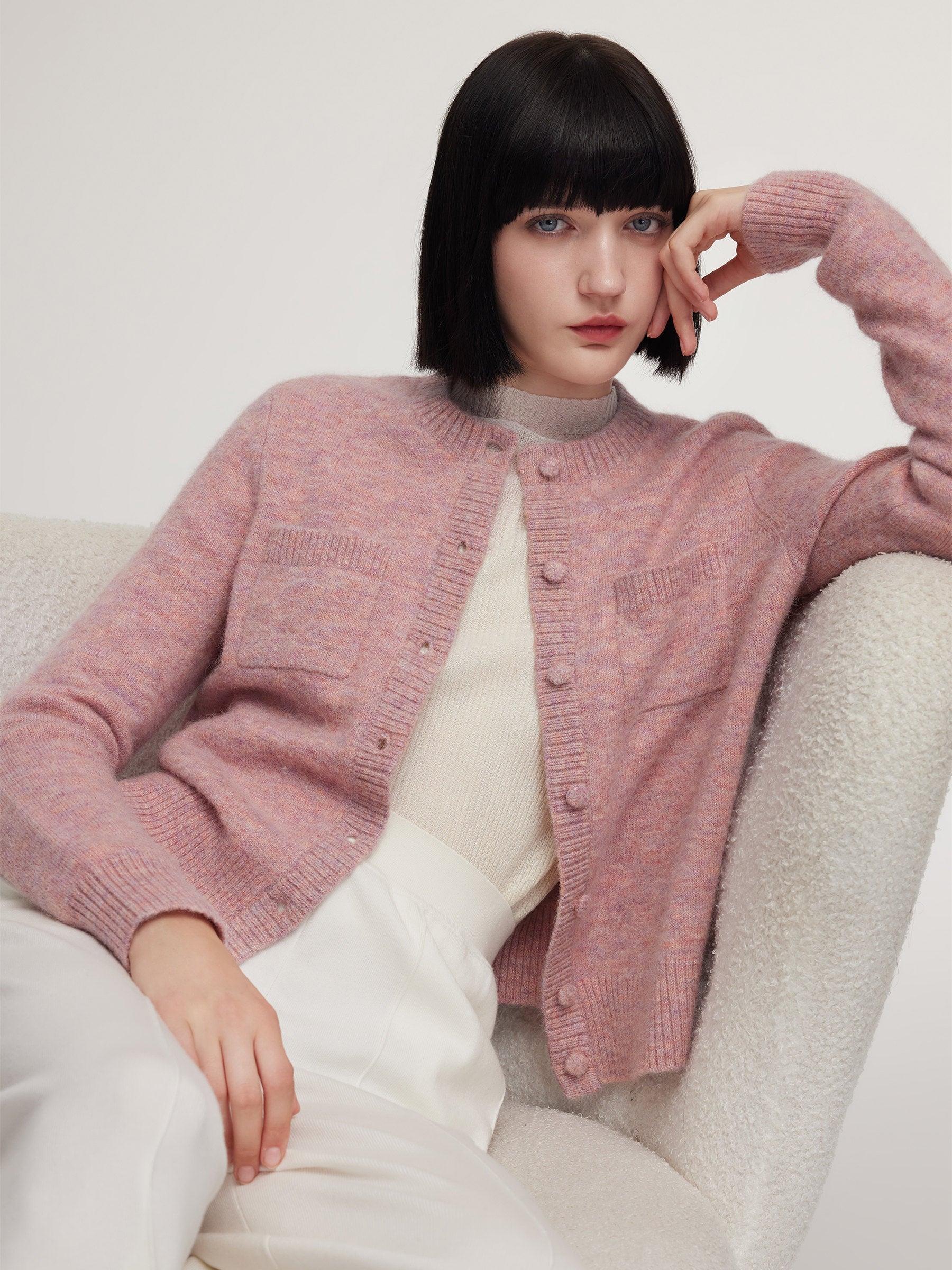 Alpaca-Wool Crochet Cardigan
