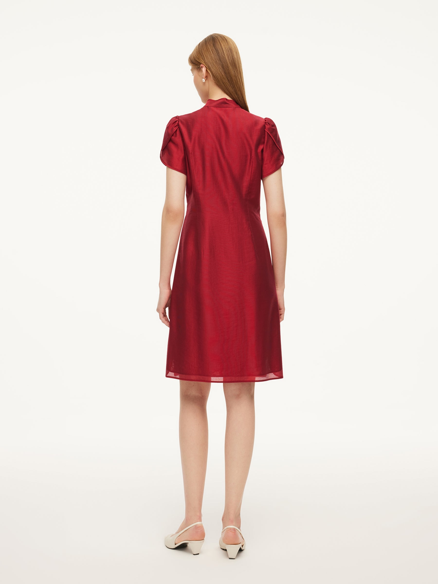 Tencel Qipao Mini Dress