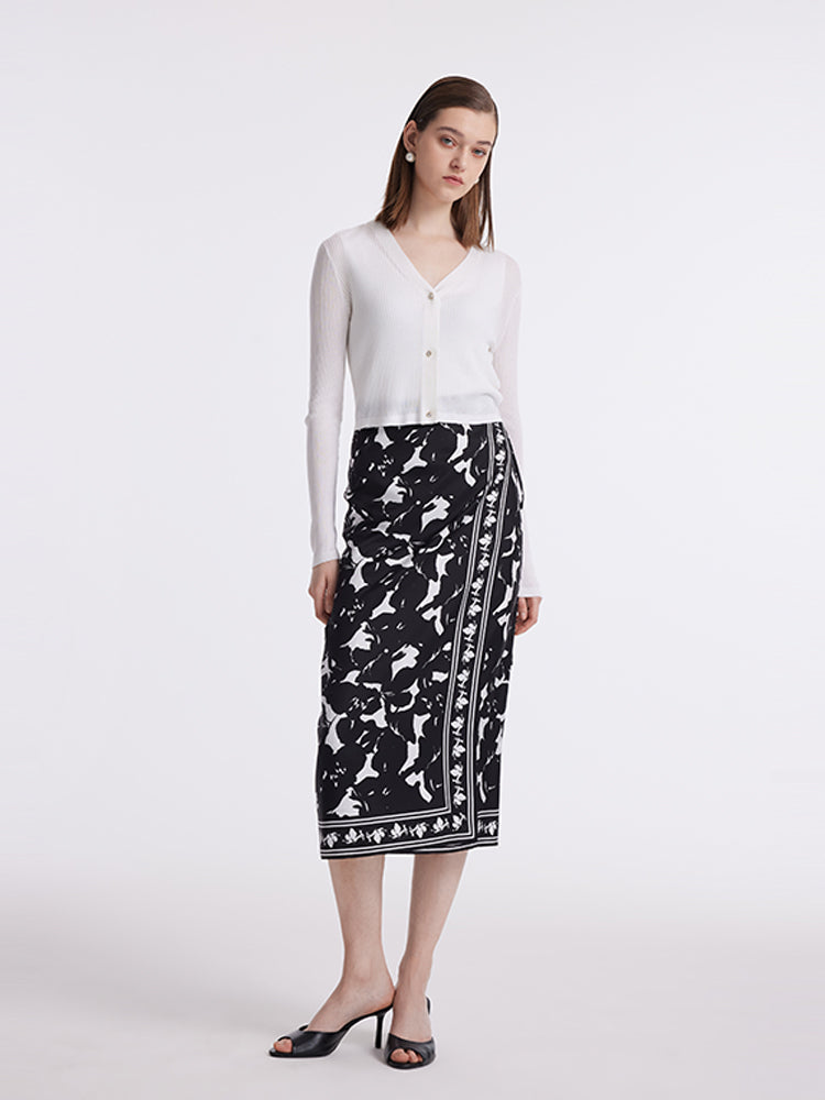Tencel-Silk V-Neck Cardigan