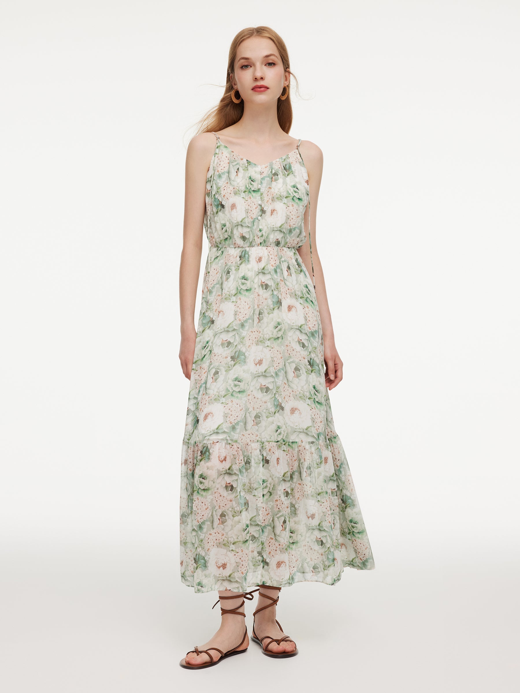 Silk Floral Maxi Dress
