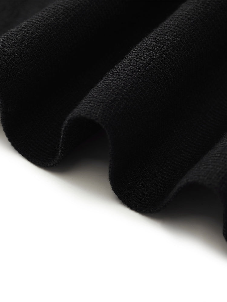 Contrast V-Neck Slim Knit Dress