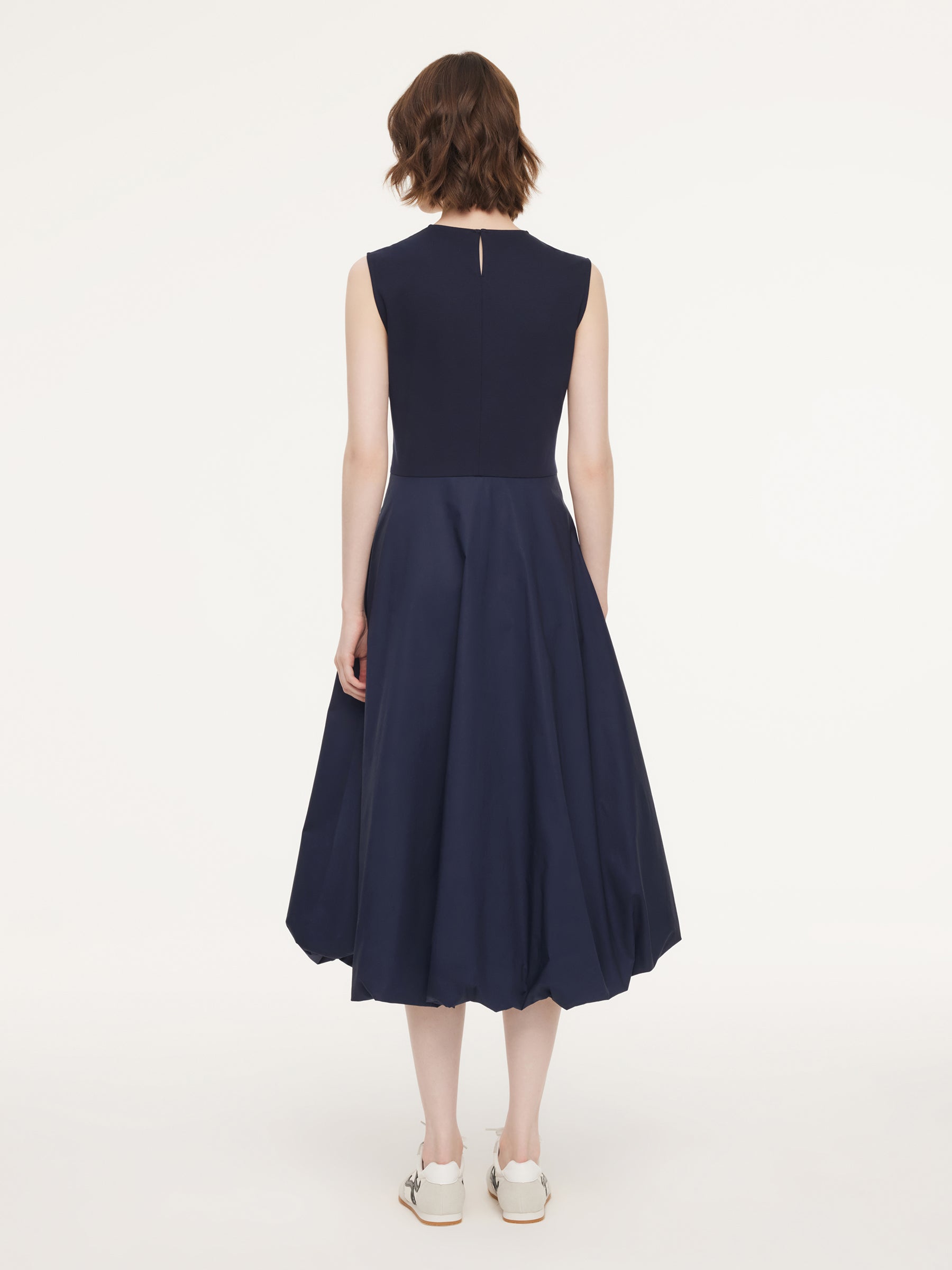 Dark Navy Bubble Hem Dress
