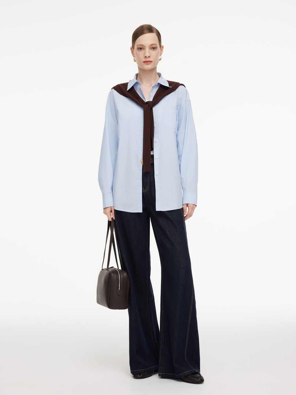 Oversized Letter Embroidered Shirt