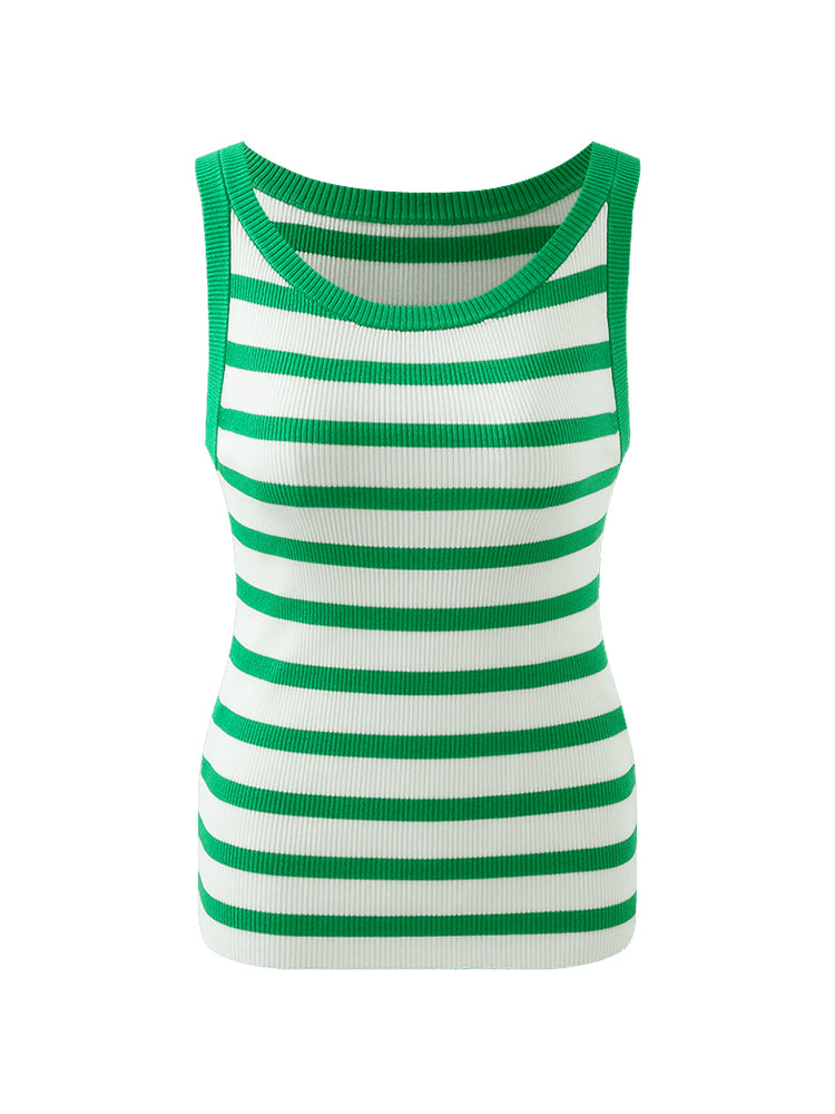 Striped Knit Fit Tank