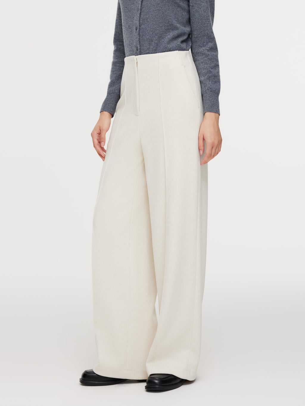 High-Waisted Wide-Knit Pants