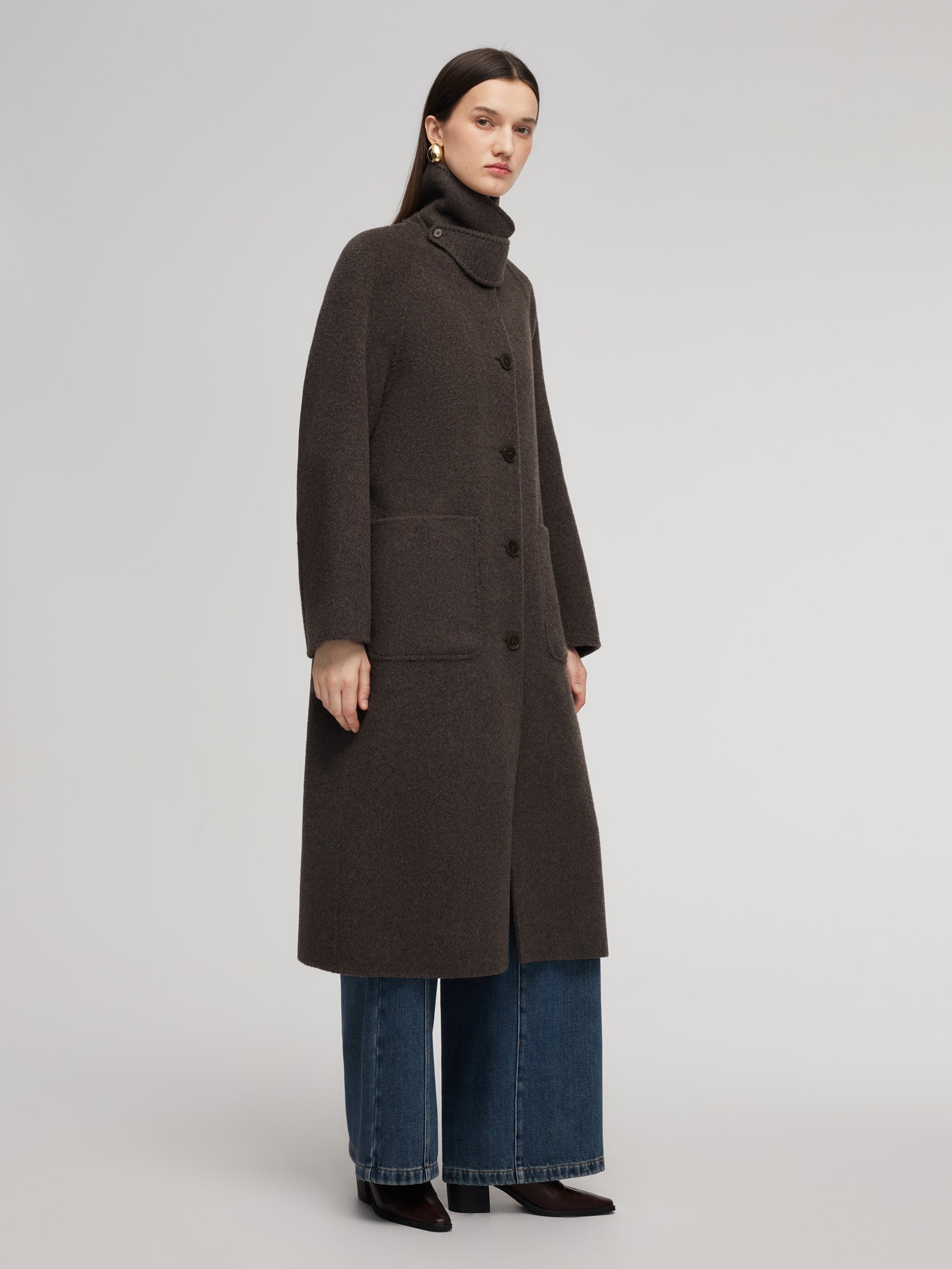 Camel-Wool Double-Faced Coat