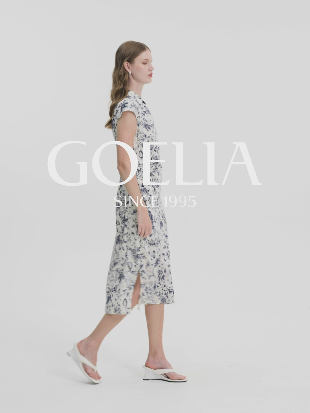 Blue-White Porcelain Qipao Dress