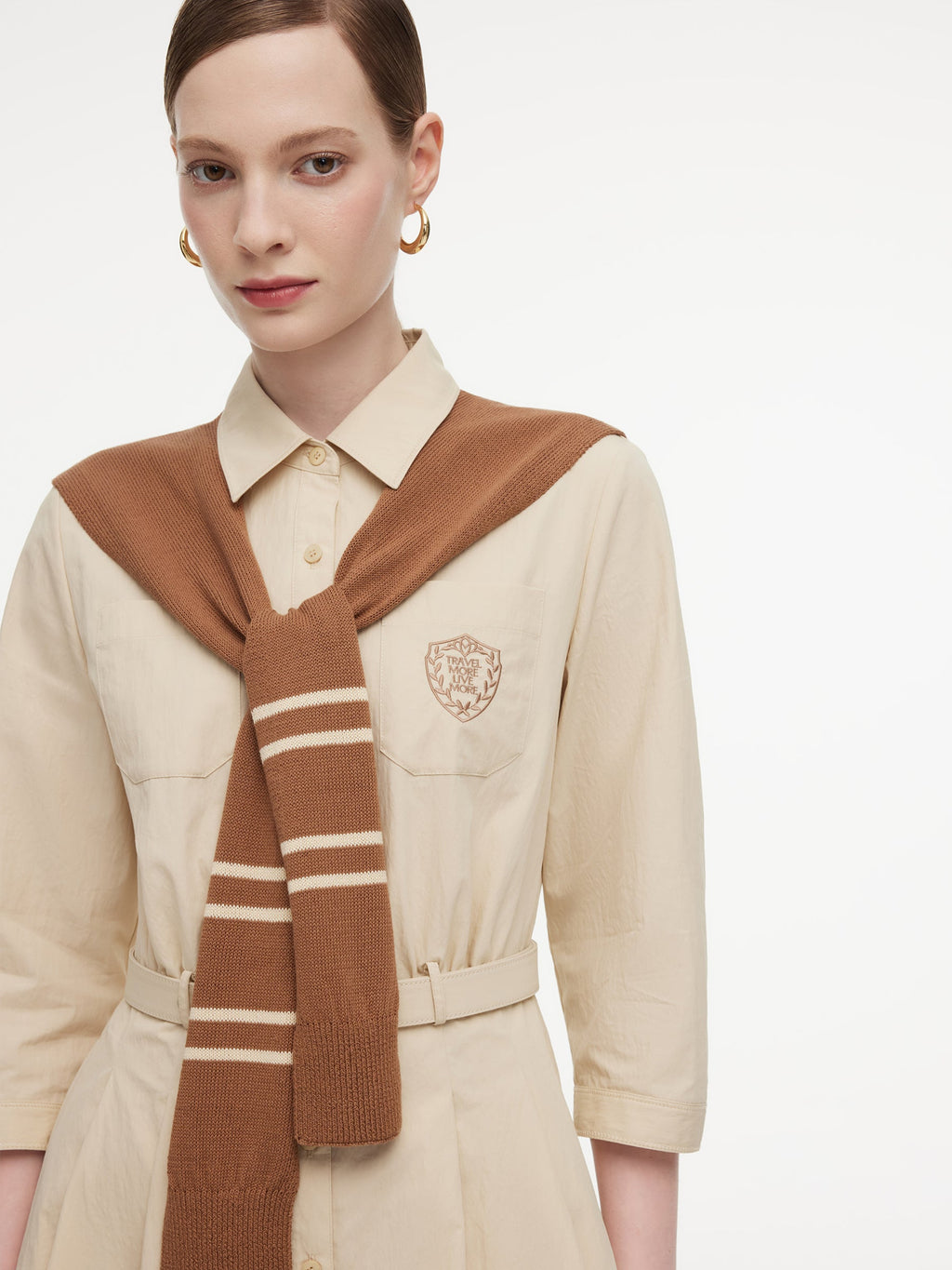 Cotton Embroidered Shirt Dress