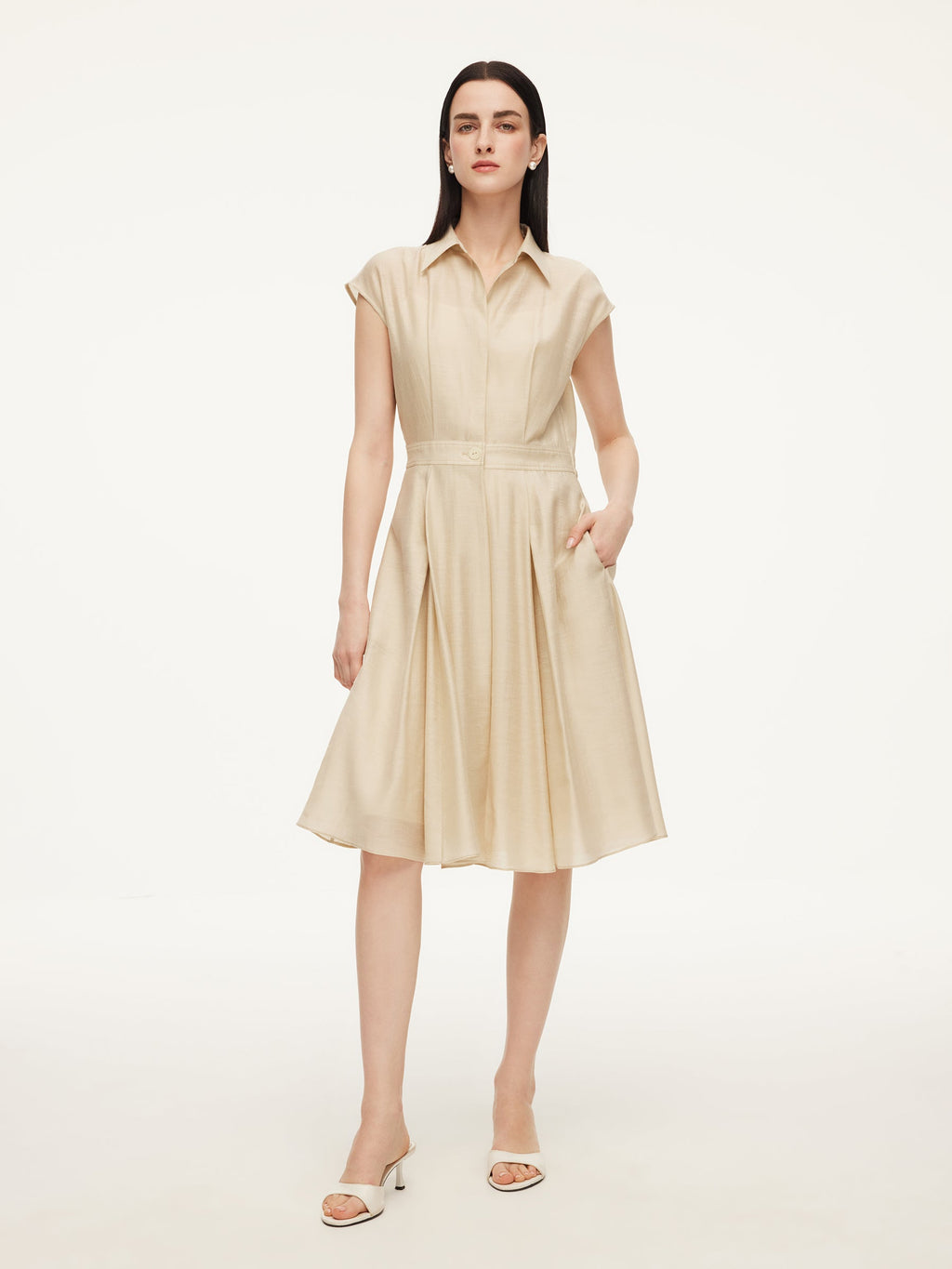 Tencel-Acetate-Linen Shirt Dress