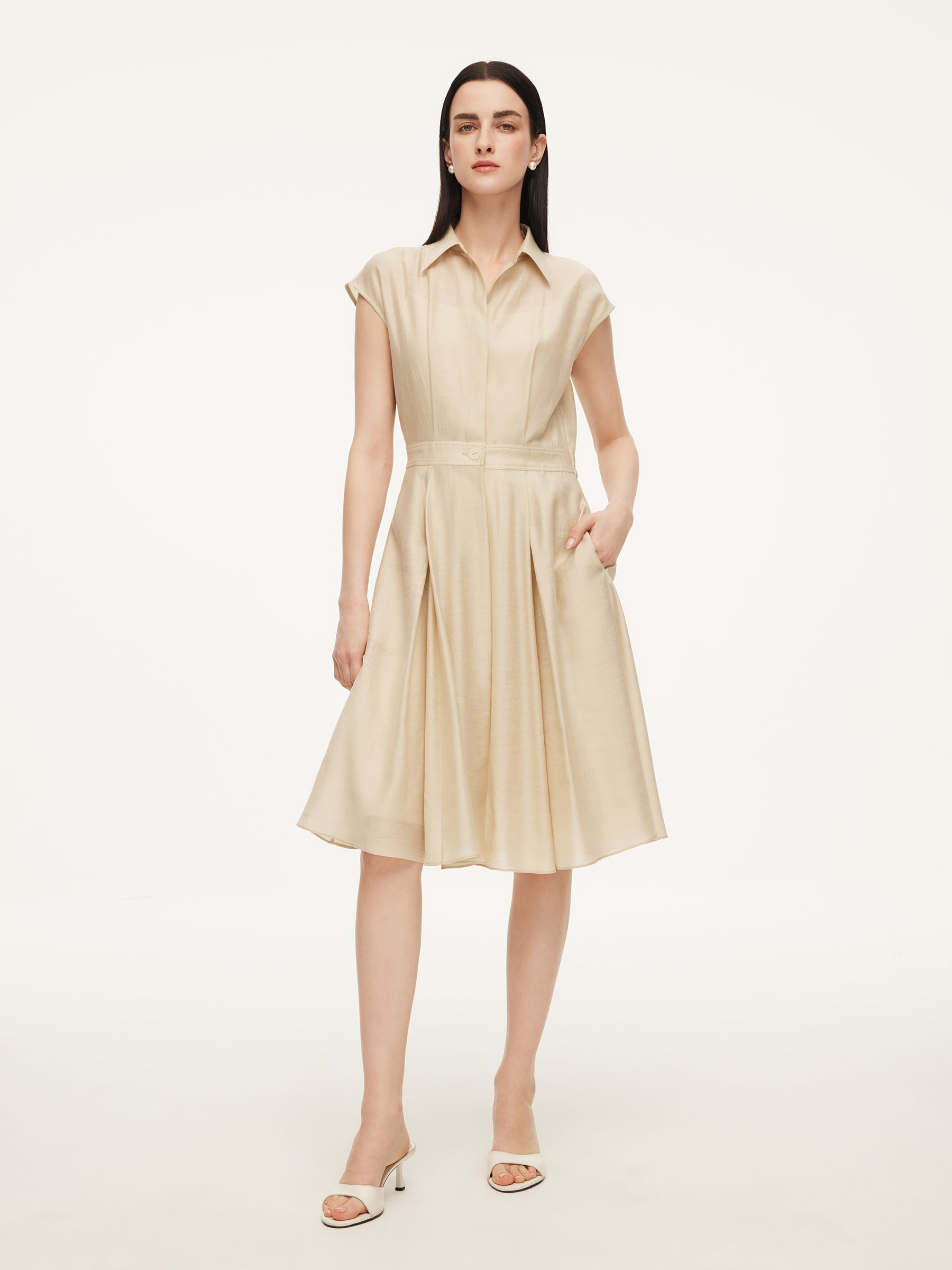 Tencel-Acetate-Linen Shirt Dress
