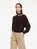 Wool Cutout Choker Sweater