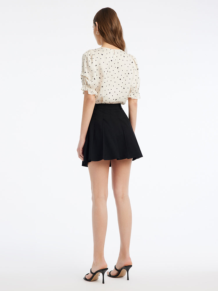 Butterfly Polka Dot Round Neck