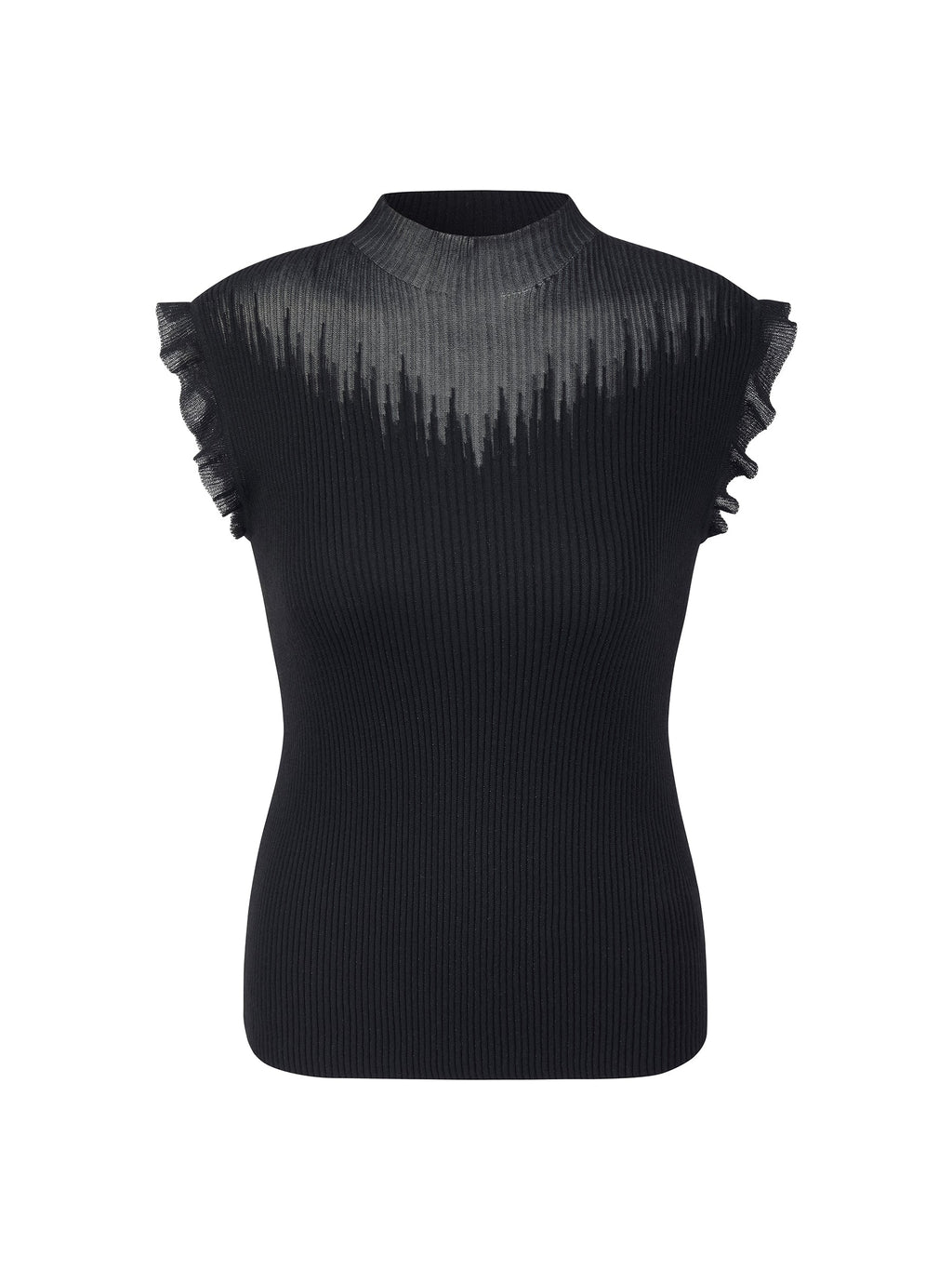 Mock-Neck Ruffle Tank