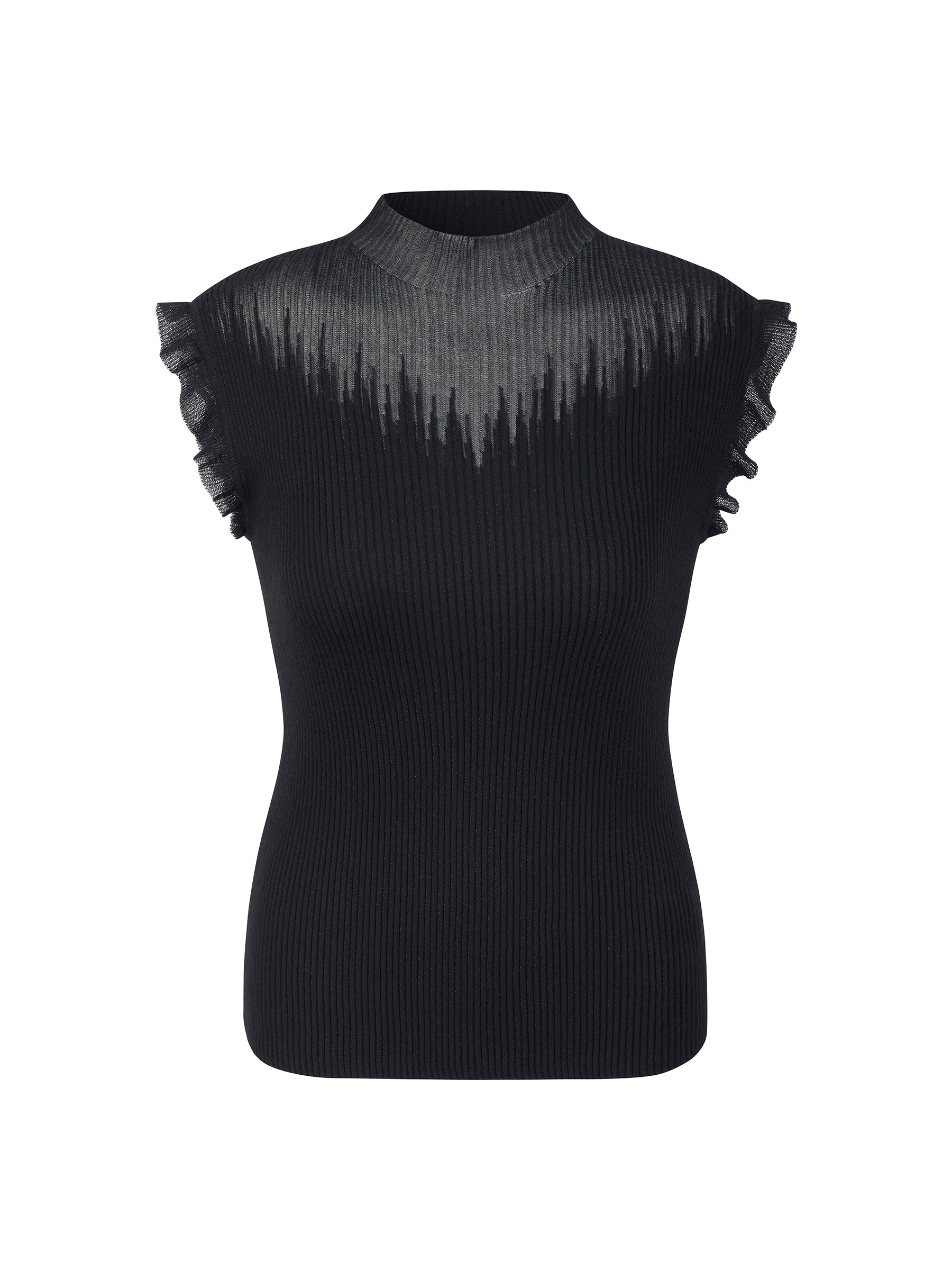 Mock-Neck Ruffle Tank