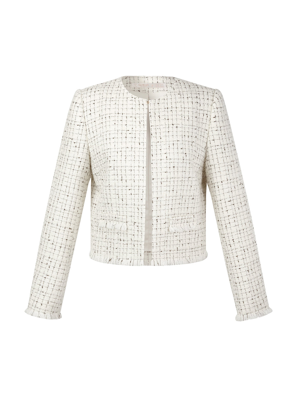 Wool Blend Frayed Hem Jacket