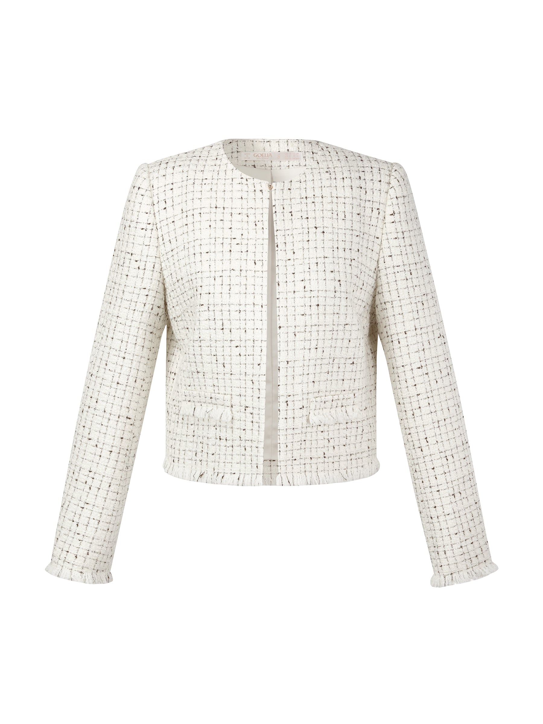 Wool Blend Frayed Hem Jacket