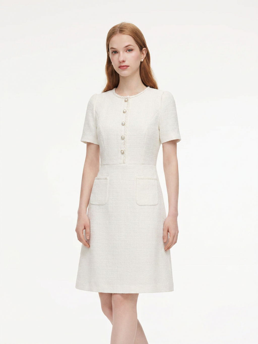 Tweed Round Neck Mini Dress